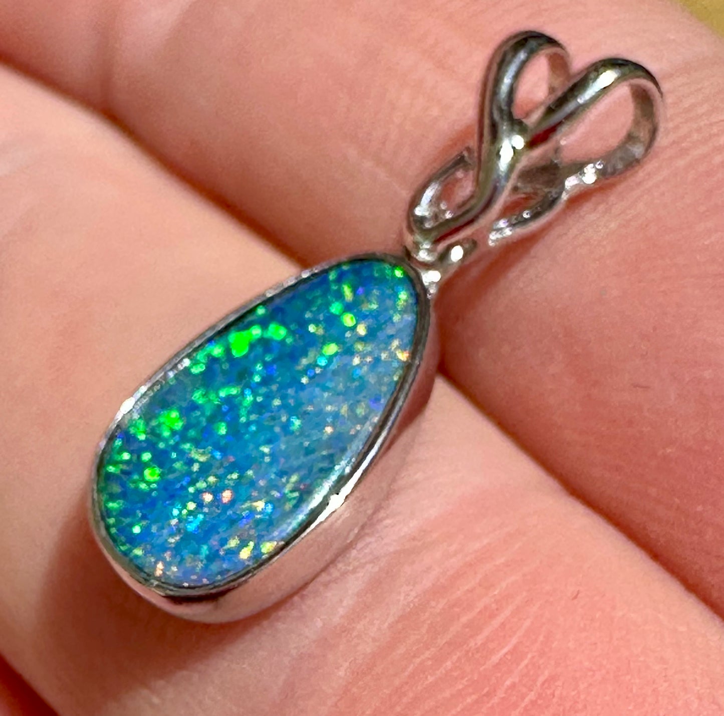 Australian sterling silver opal pendant