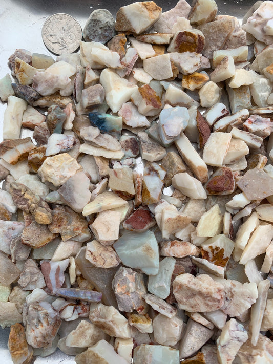 Coober Pedy Rough Opal parcel 20 ounces - White Base Multi-Colour South Australia