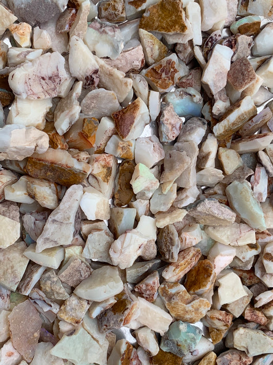 Coober Pedy Rough Opal parcel 20 ounces - White Base Multi-Colour South Australia