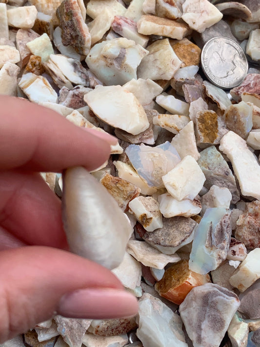 Coober Pedy Rough Opal parcel 20 ounces - White Base Multi-Colour South Australia