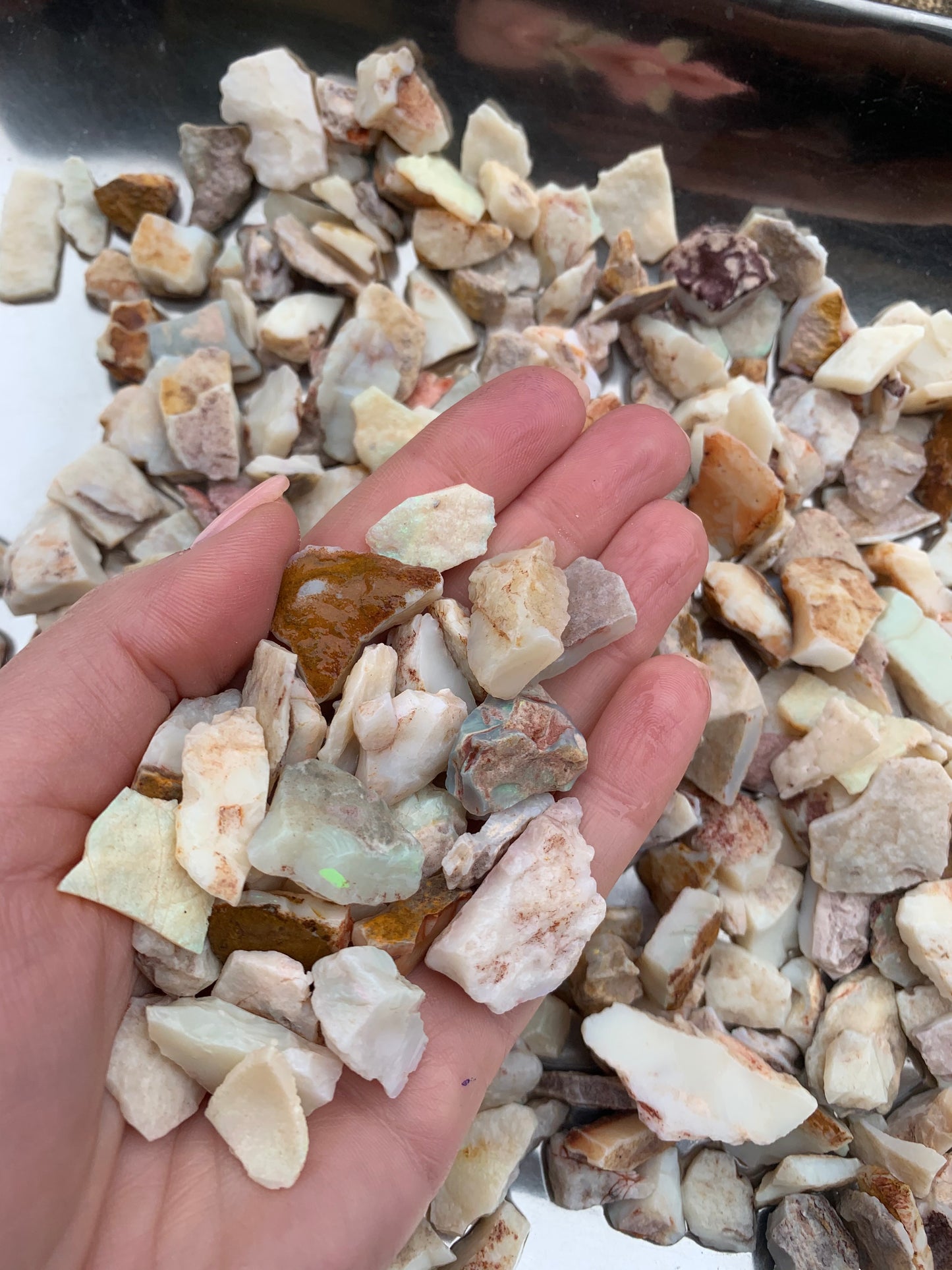Coober Pedy Rough Opal parcel 20 ounces - White Base Multi-Colour South Australia