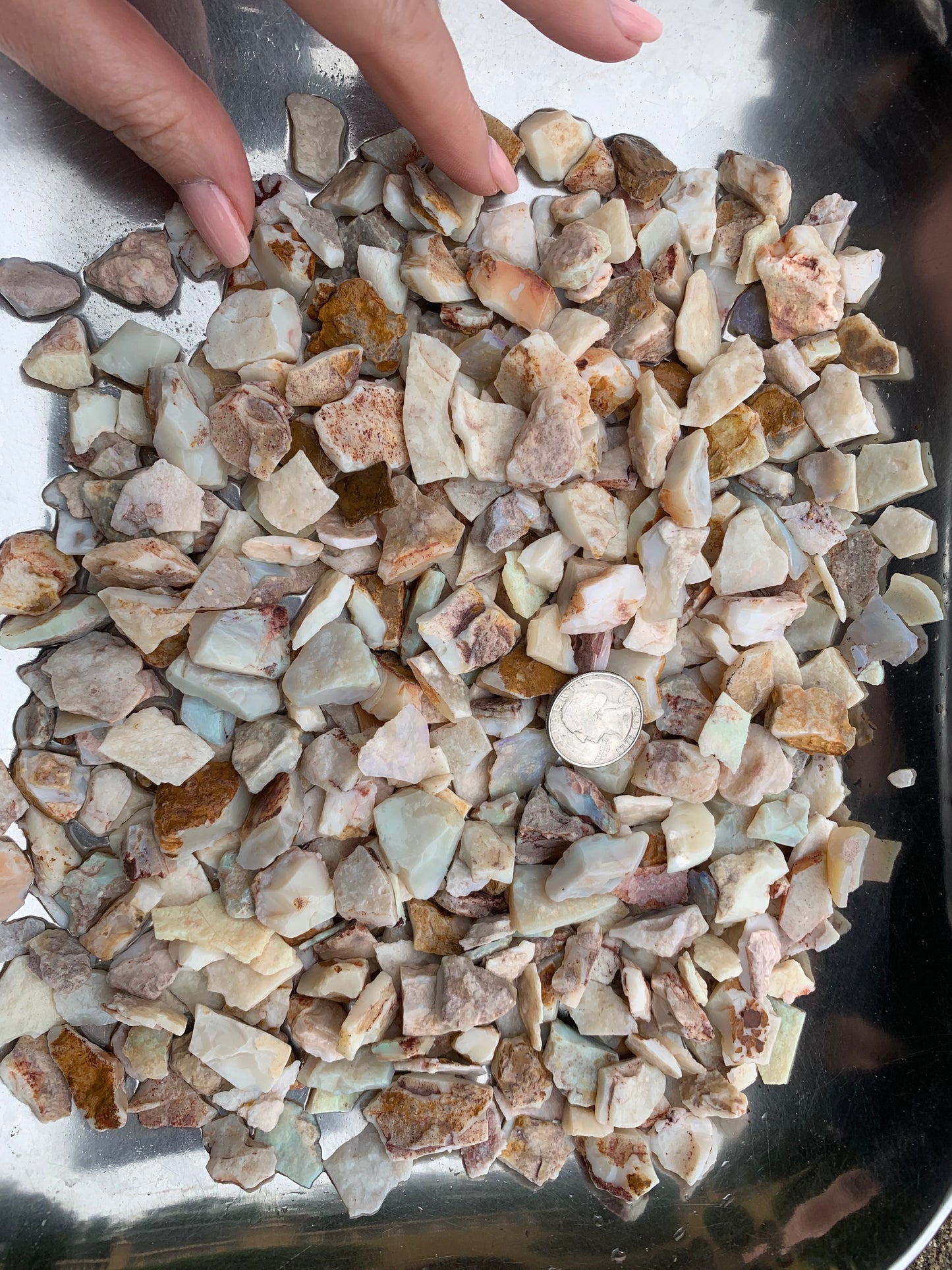 Coober Pedy Rough Opal parcel 20 ounces - White Base Multi-Colour South Australia