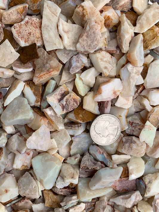 Coober Pedy Rough Opal parcel 20 ounces - White Base Multi-Colour South Australia