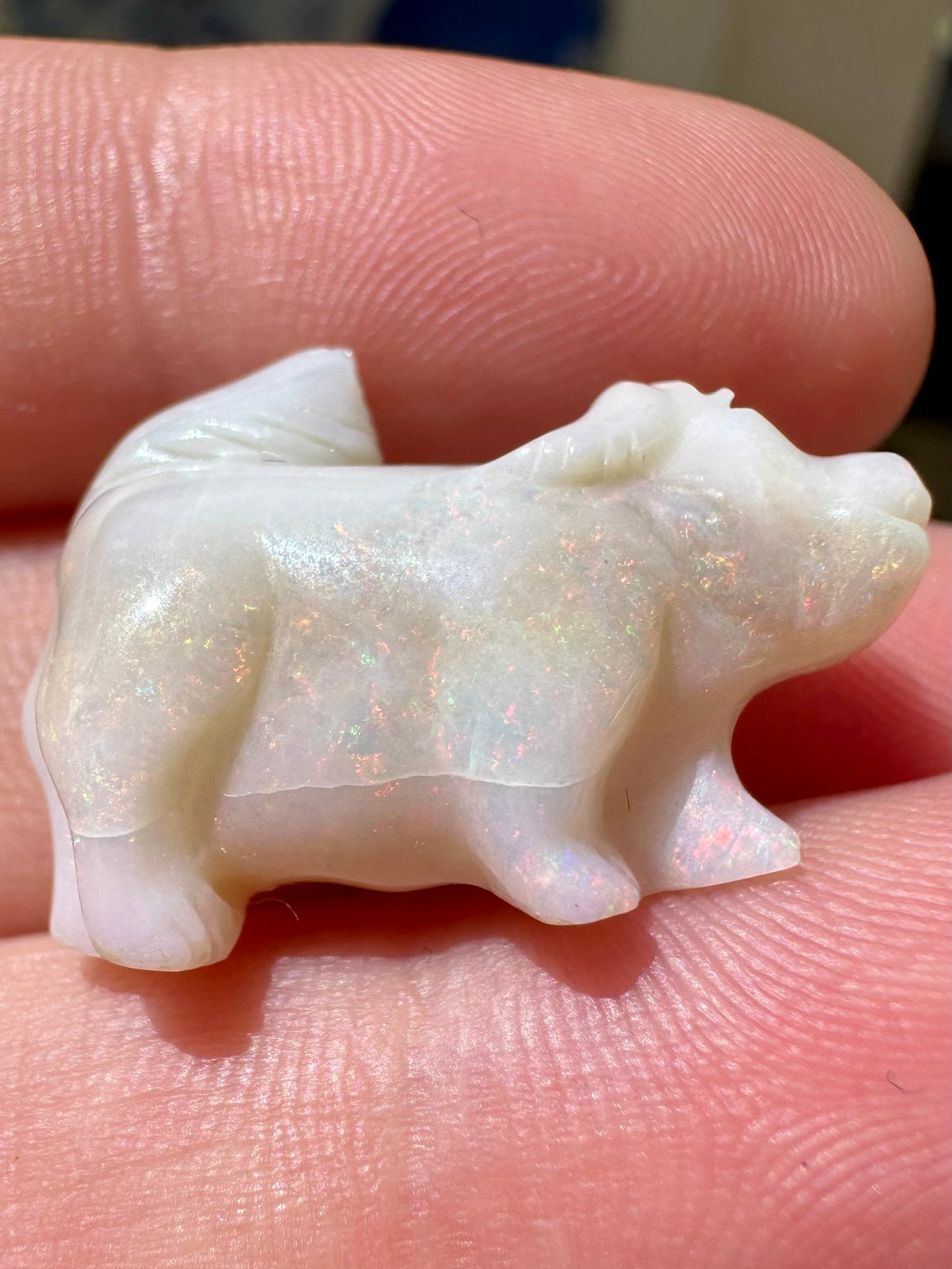 Mintabie Opal Dog Carving