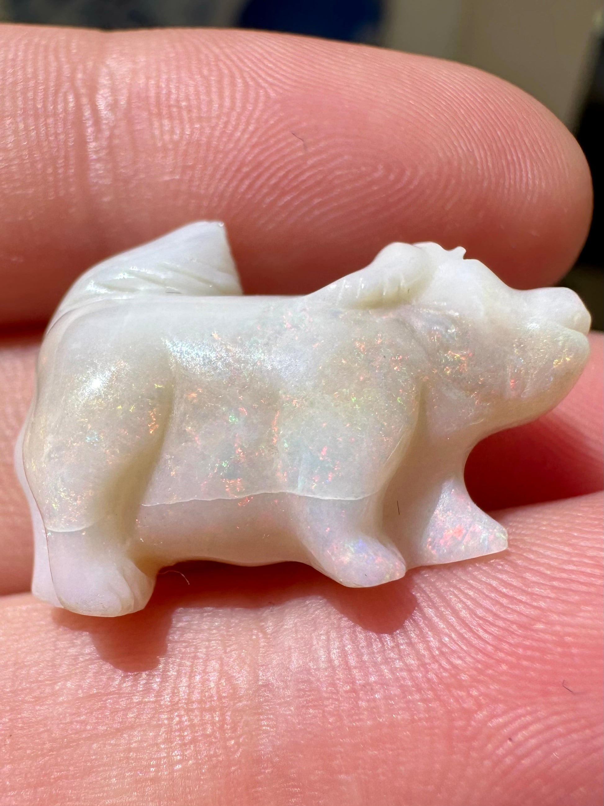 Mintabie Opal Dog Carving