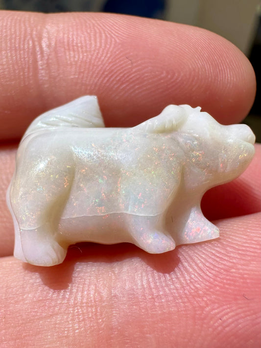 Mintabie Opal Dog Carving