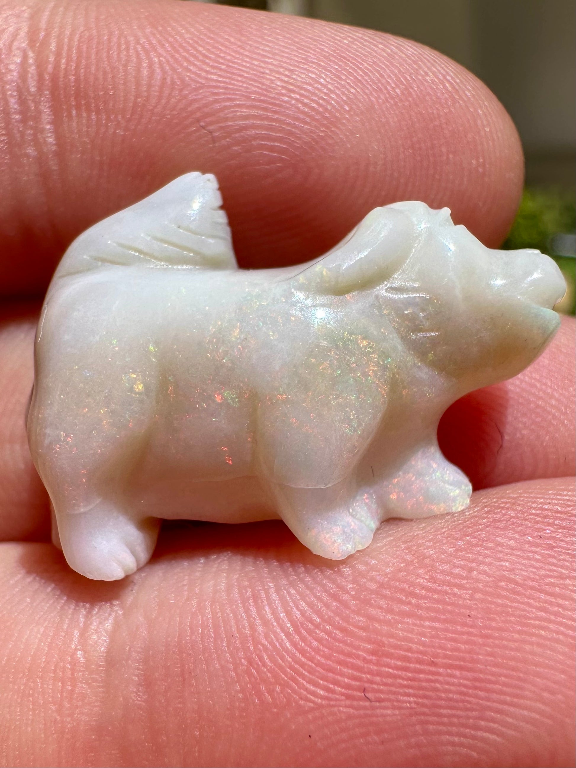 Mintabie Opal Dog Carving