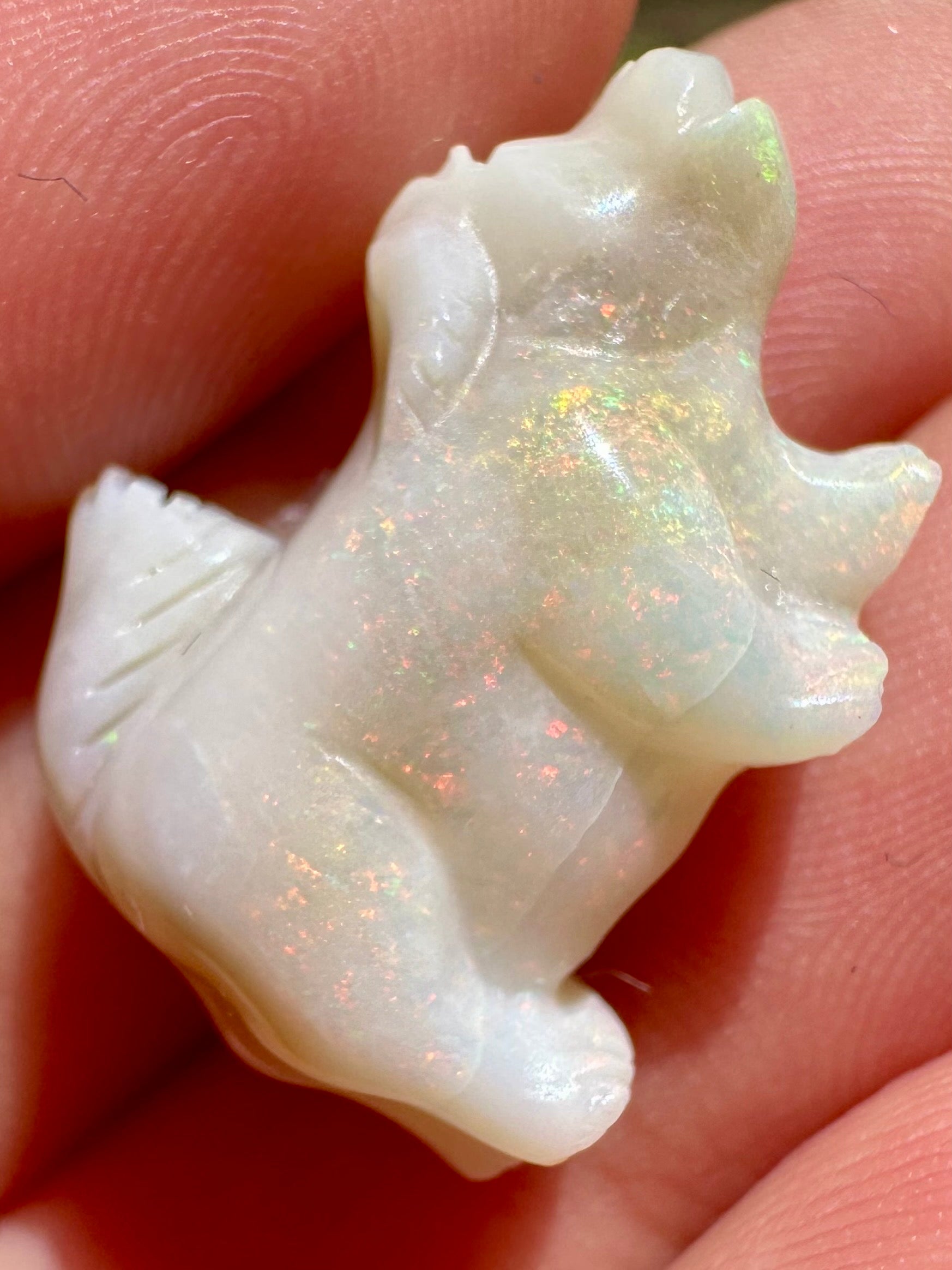 Mintabie Opal Dog Carving