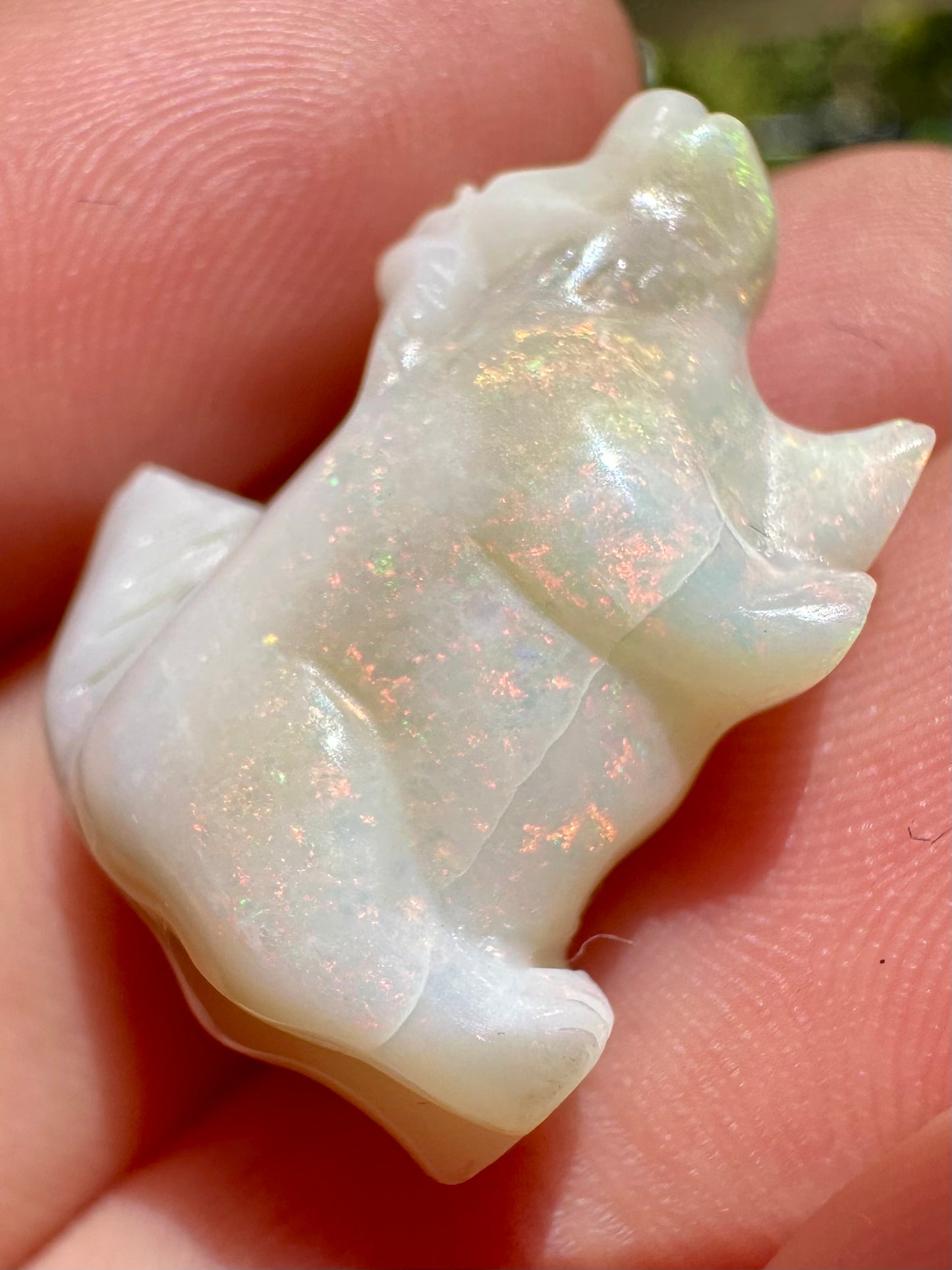 Mintabie Opal Dog Carving