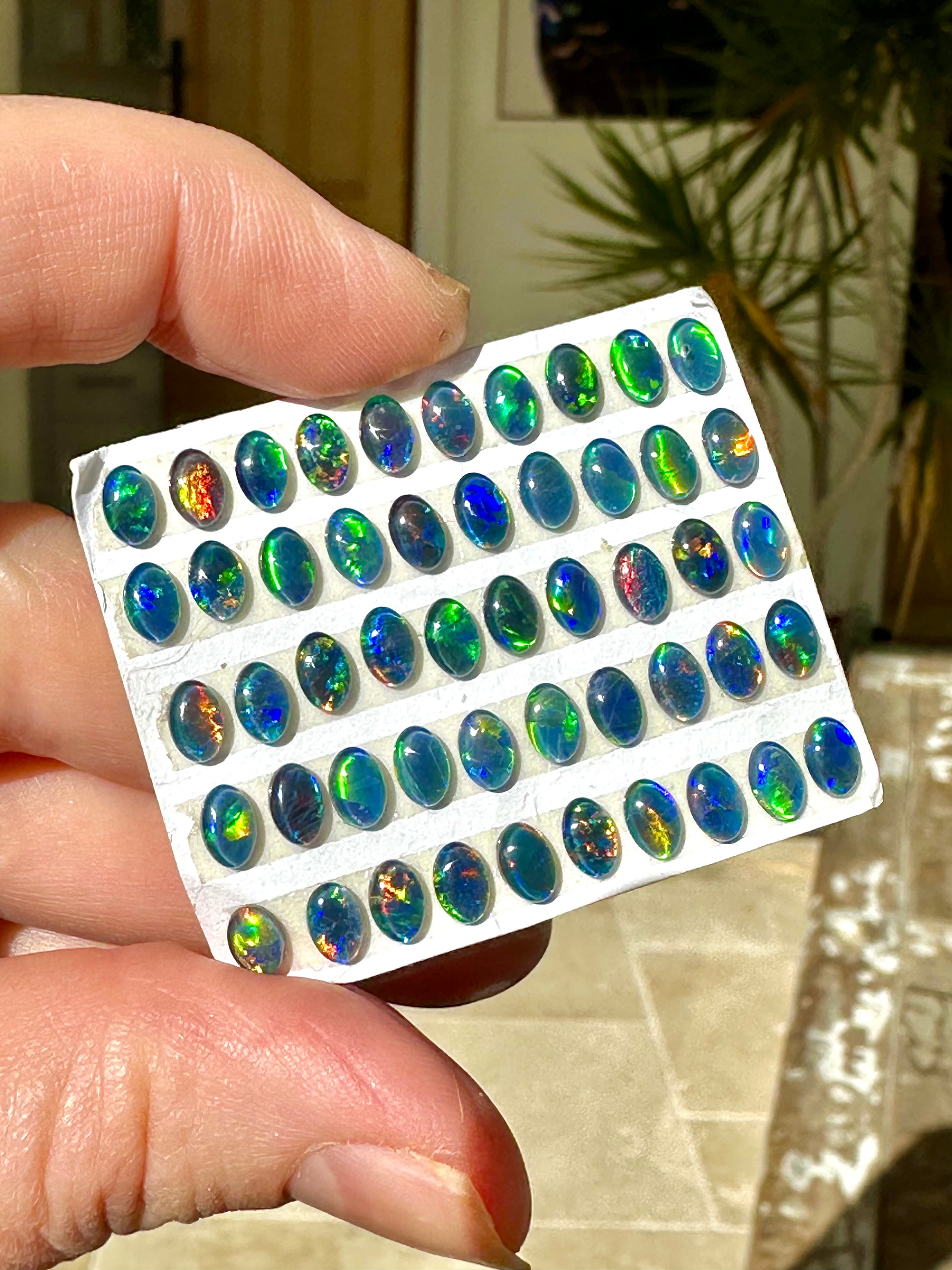 Australian Opal Triplets 6x4mm 25 pairs