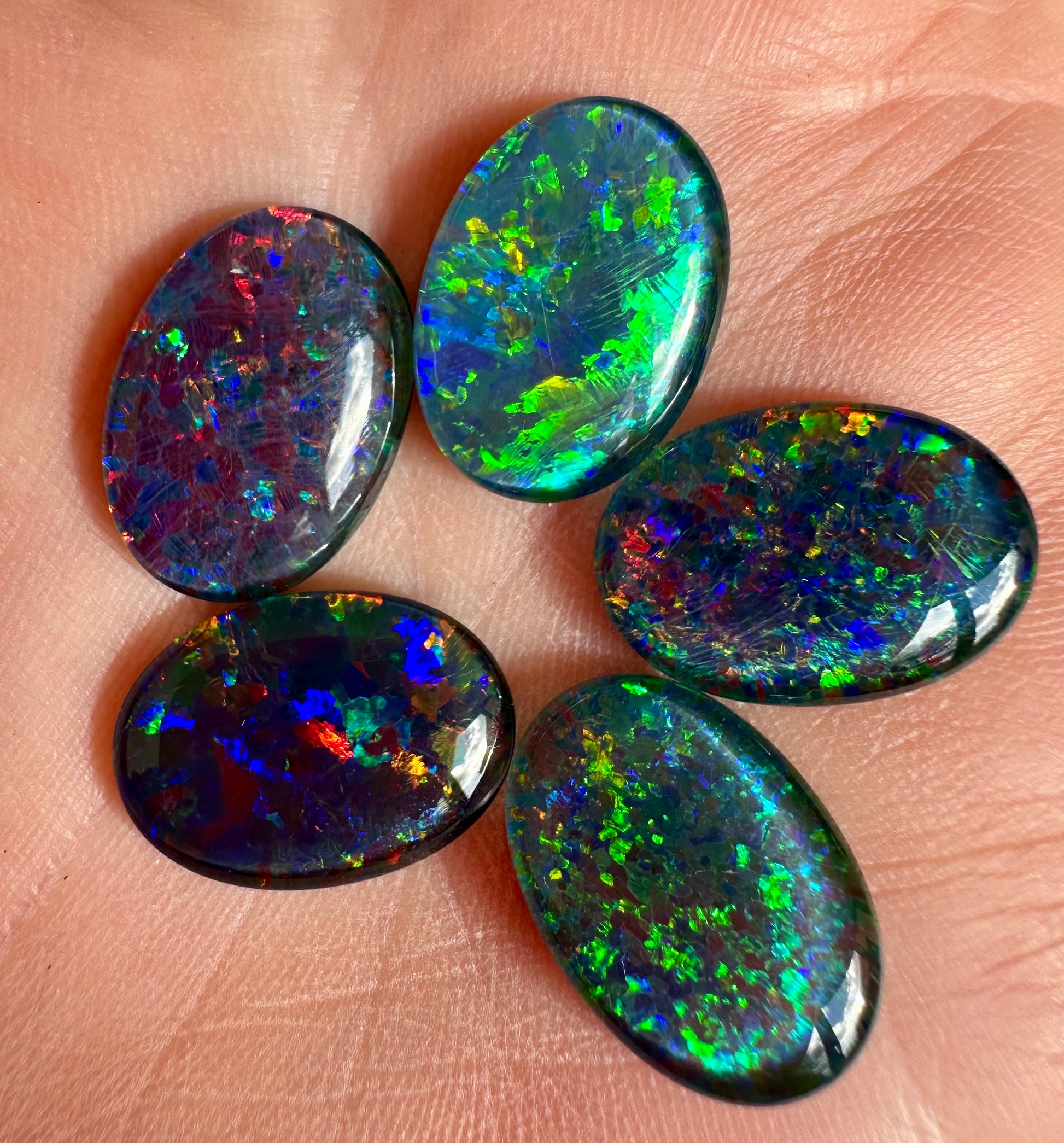 5 Australian Gem Opal Triplets 18x13mm