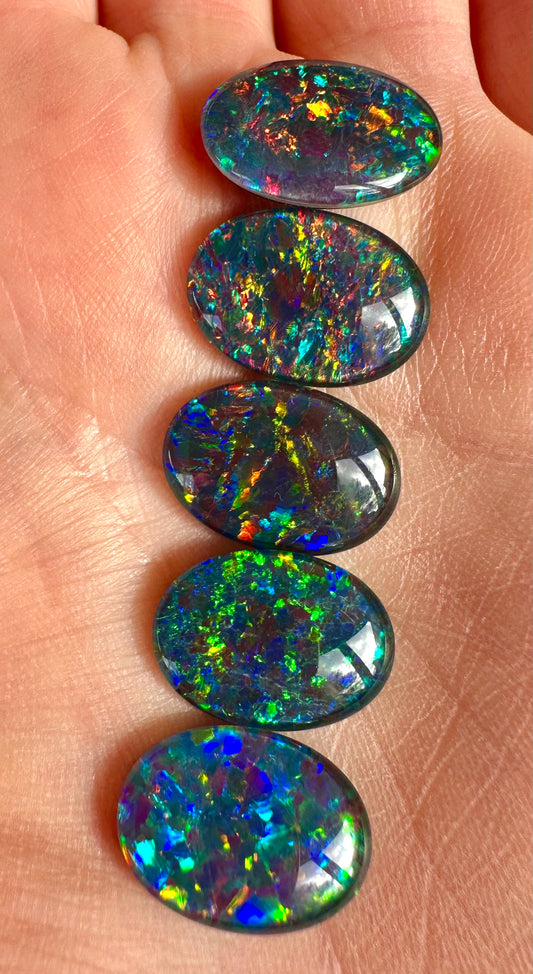 5 Australian Gem Opal Triplets 18x13mm