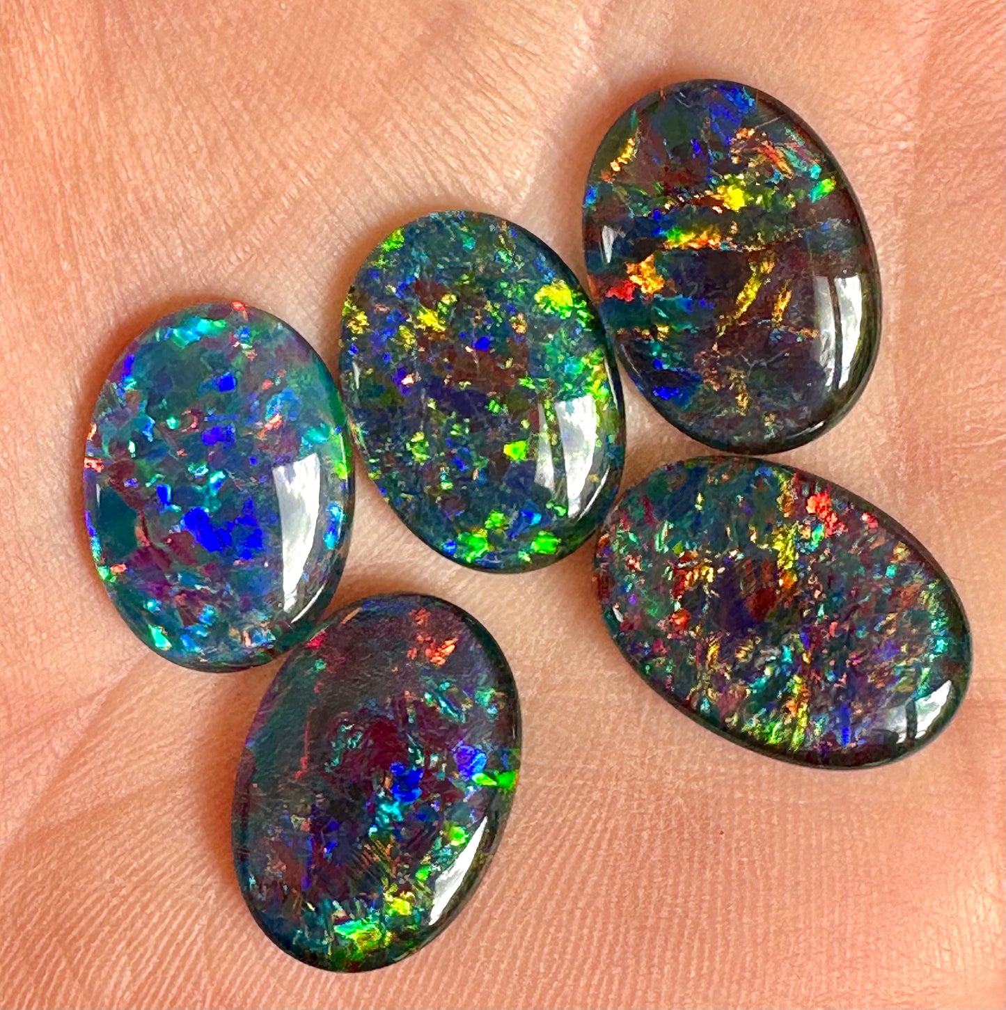 5 Australian Gem Opal Triplets 18x13mm&nbsp;