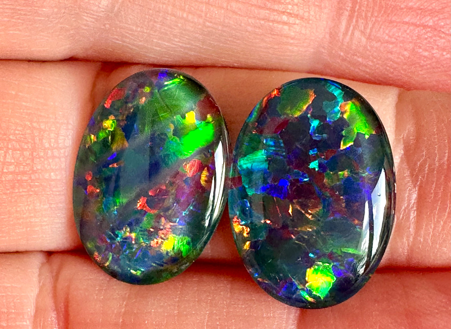 Matching Australian gem grade opal triplets 18x13mm