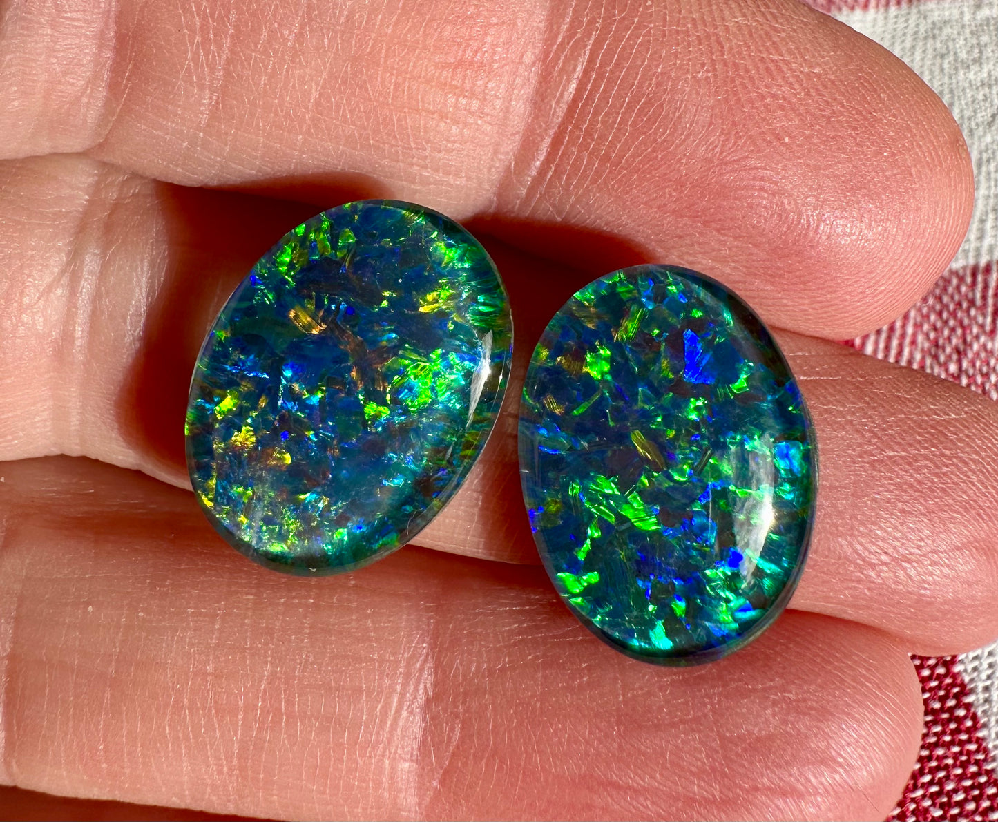 Brilliant Pair Australian Opal Triplets 18x13mm&nbsp;