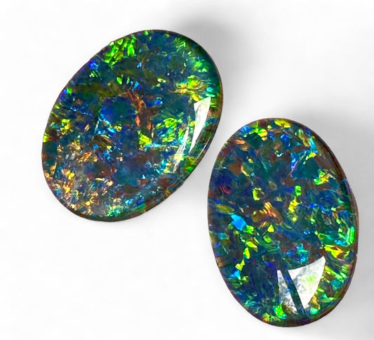 Brilliant Pair Australian Opal Triplets 18x13mm&nbsp;