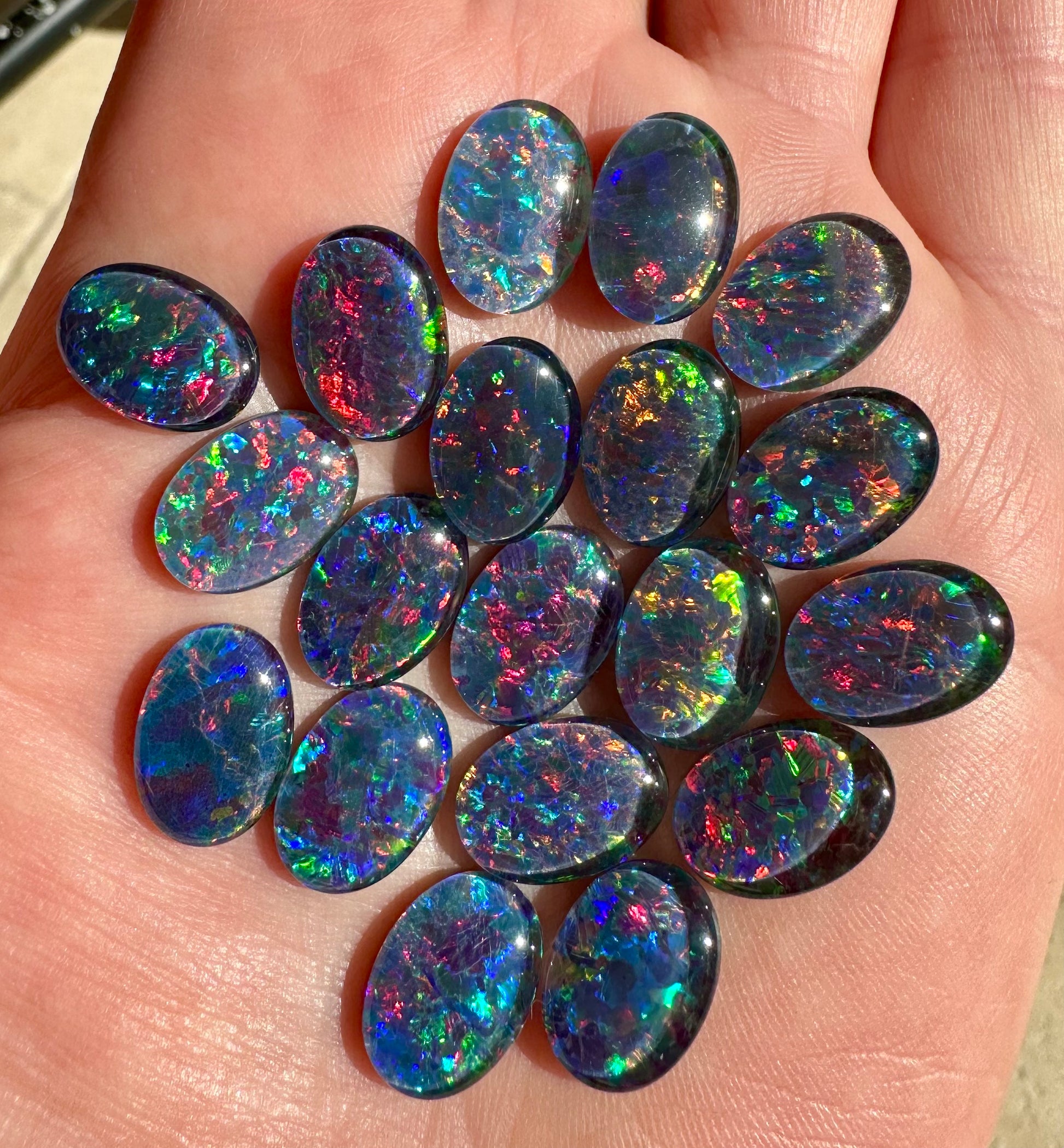 20 Australian Opal Triplets 14x10mm 