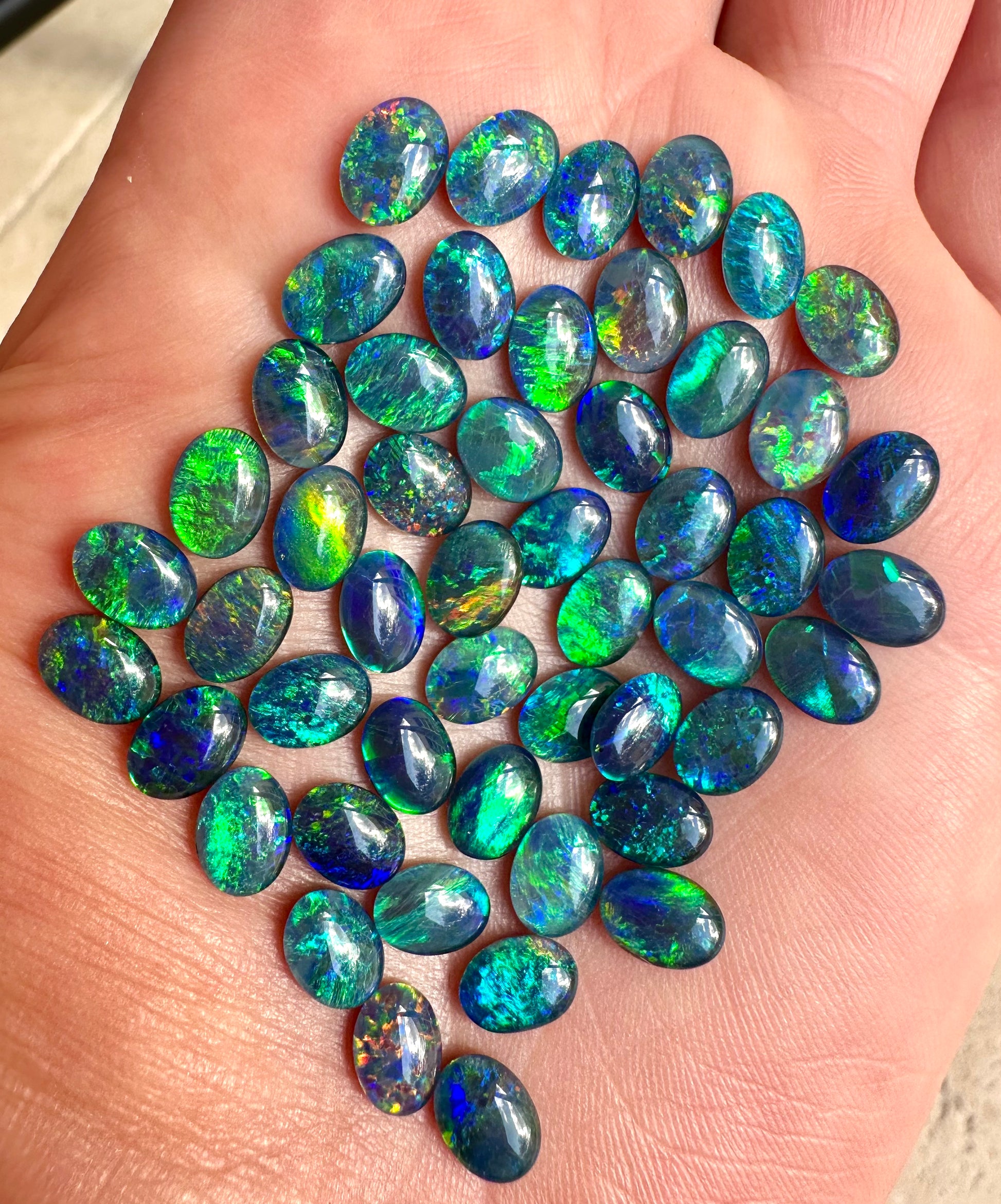 50 Australian Opal Triplets 8x6mm