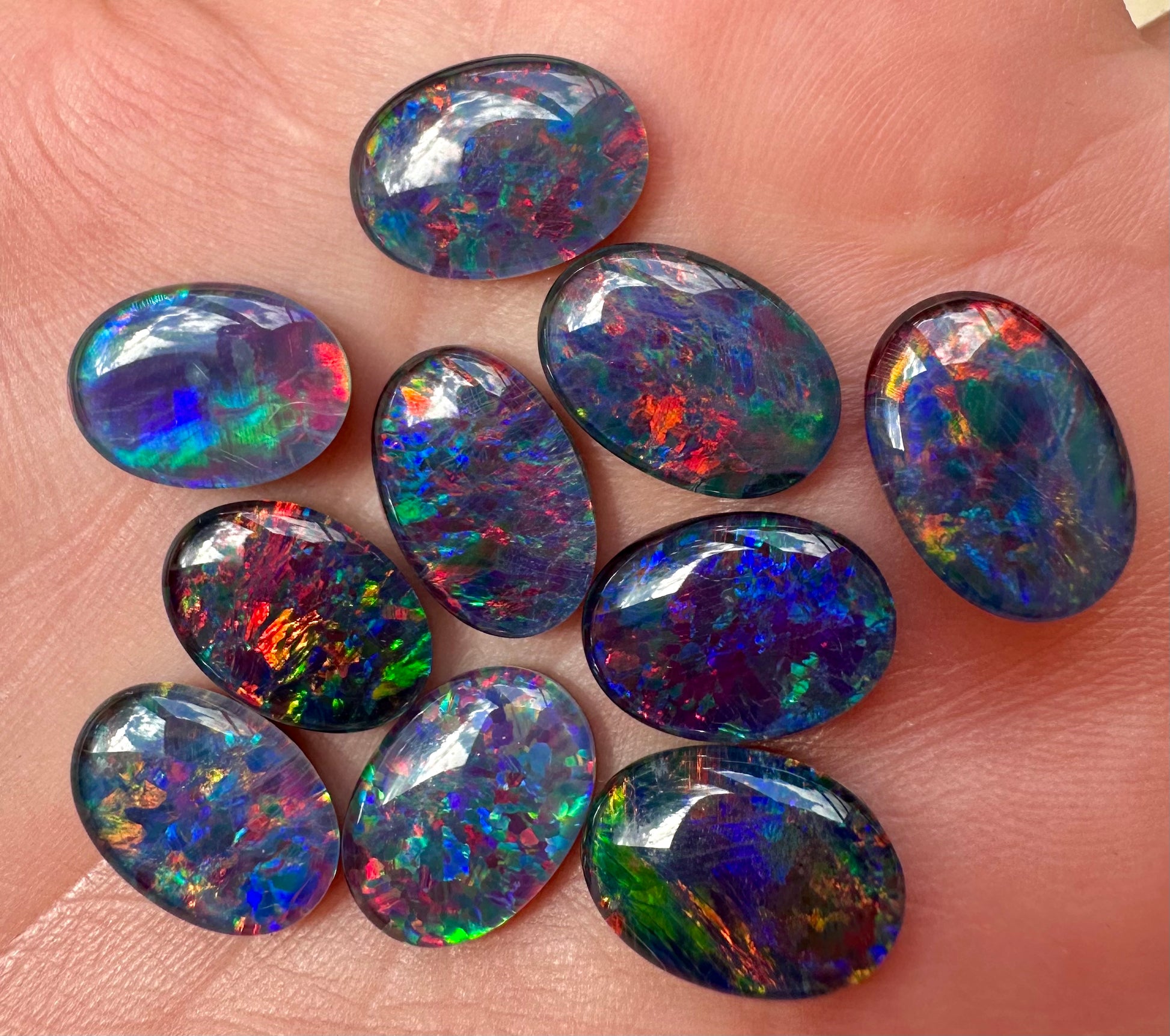 10 Australian Opal Triplets 14x10mm