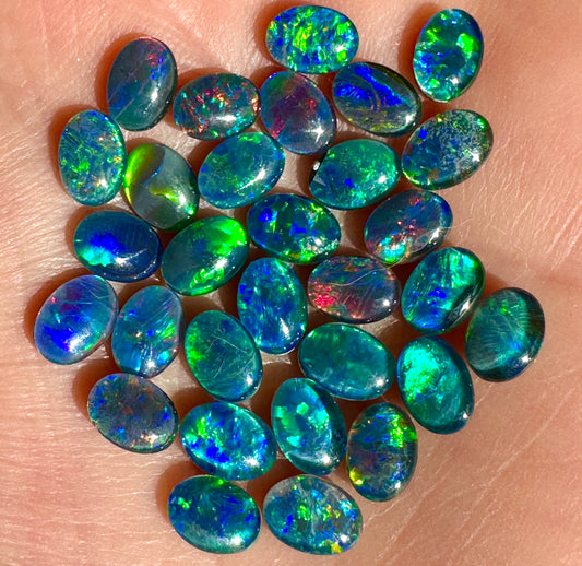 30 Australian Opal Triplets 8x6mm