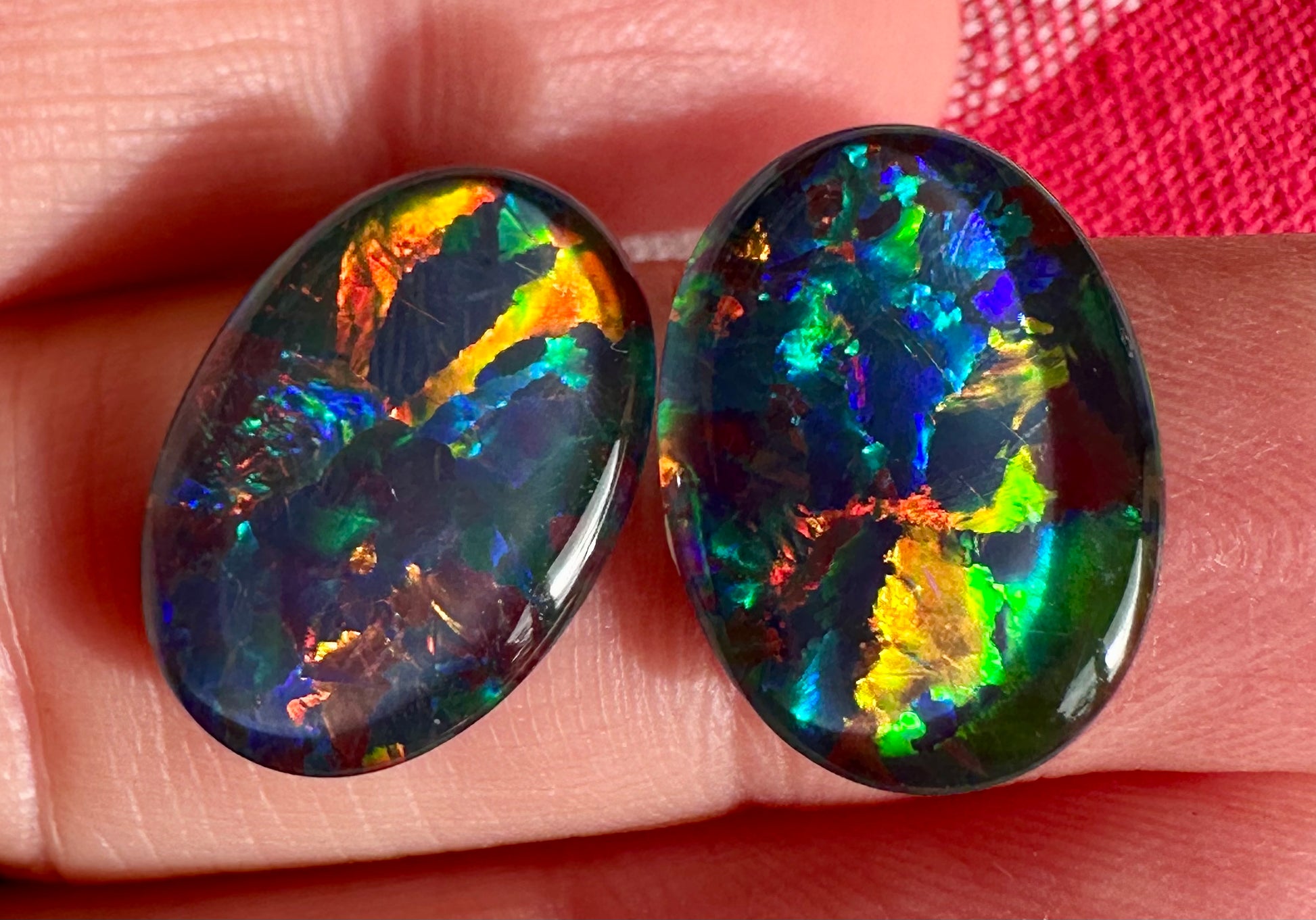 Pair Australian Opal Triplets 18x13mm