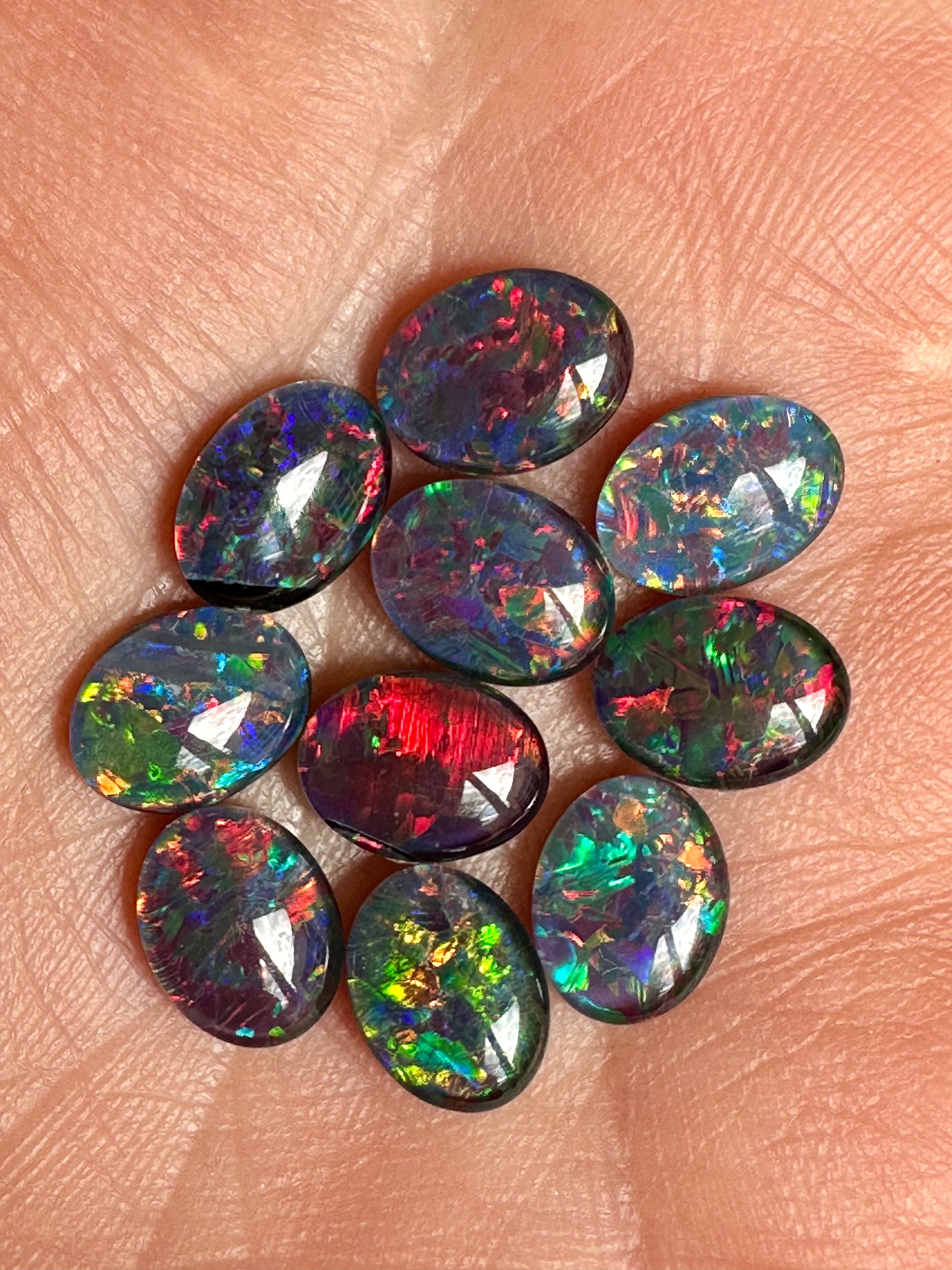 10 Australian Opal Triplets 9x7mm