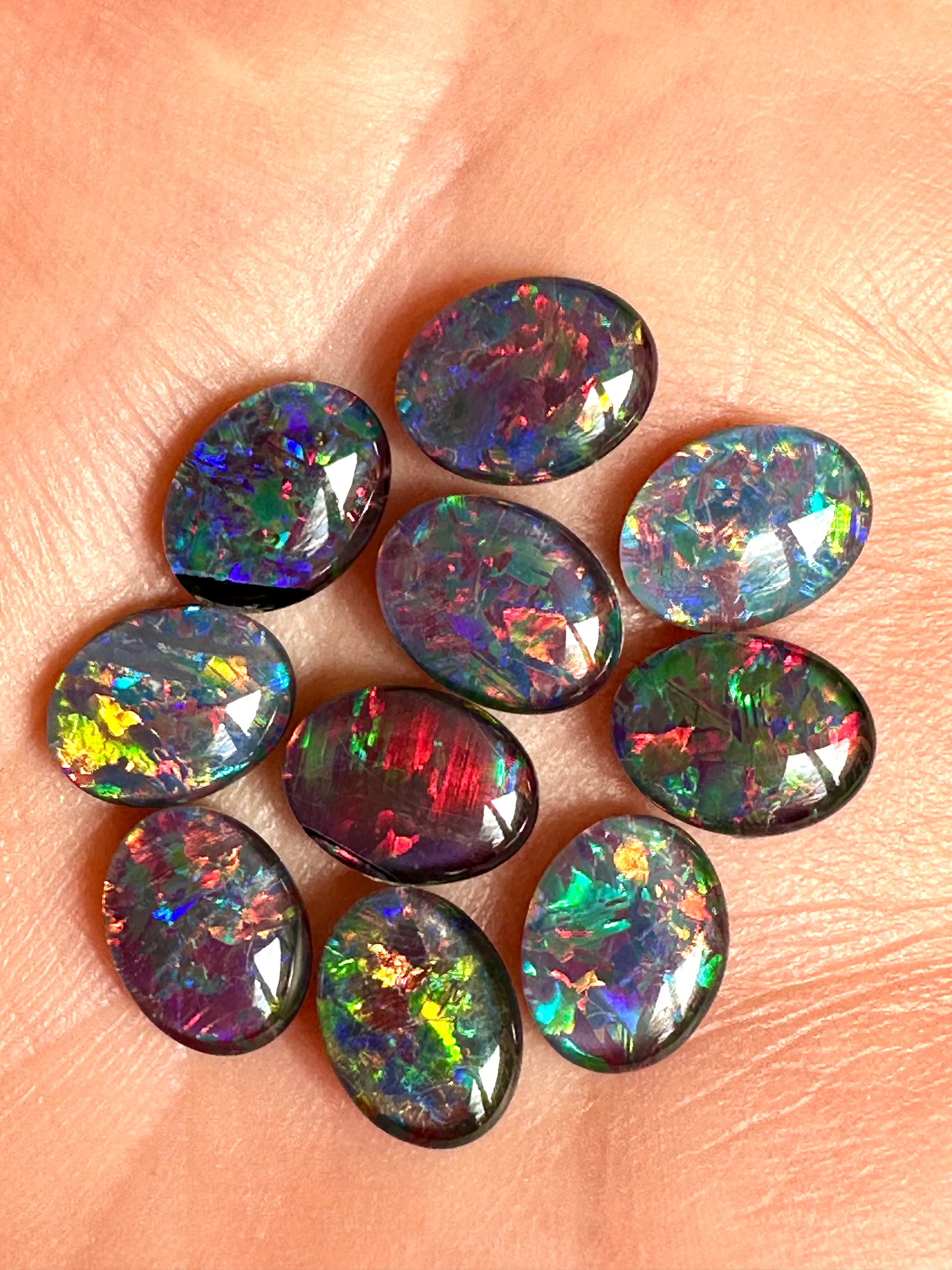 10 Australian Opal Triplets 9x7mm