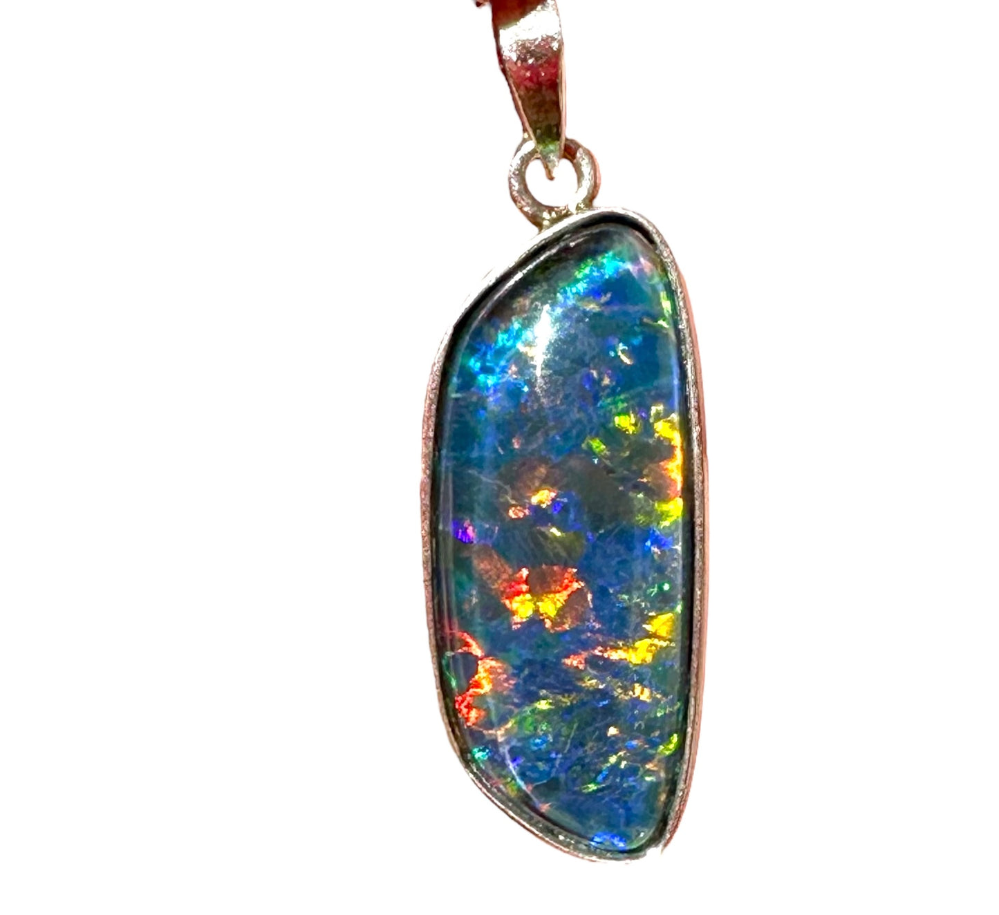 Australian Gem Opal Triplet Sterling Silver Pendant