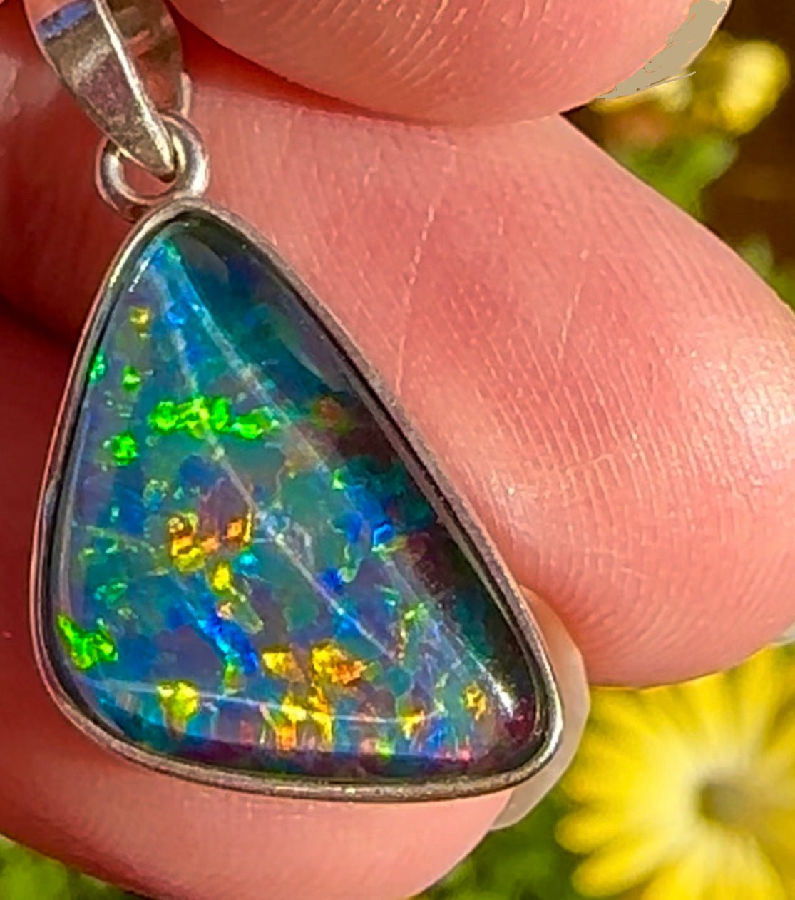 Australian gem opal triplet pendant