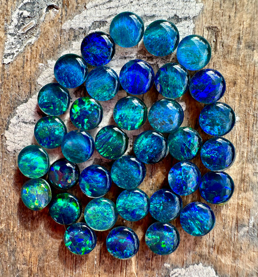 36 Genuine opal triplets 5mm rounds