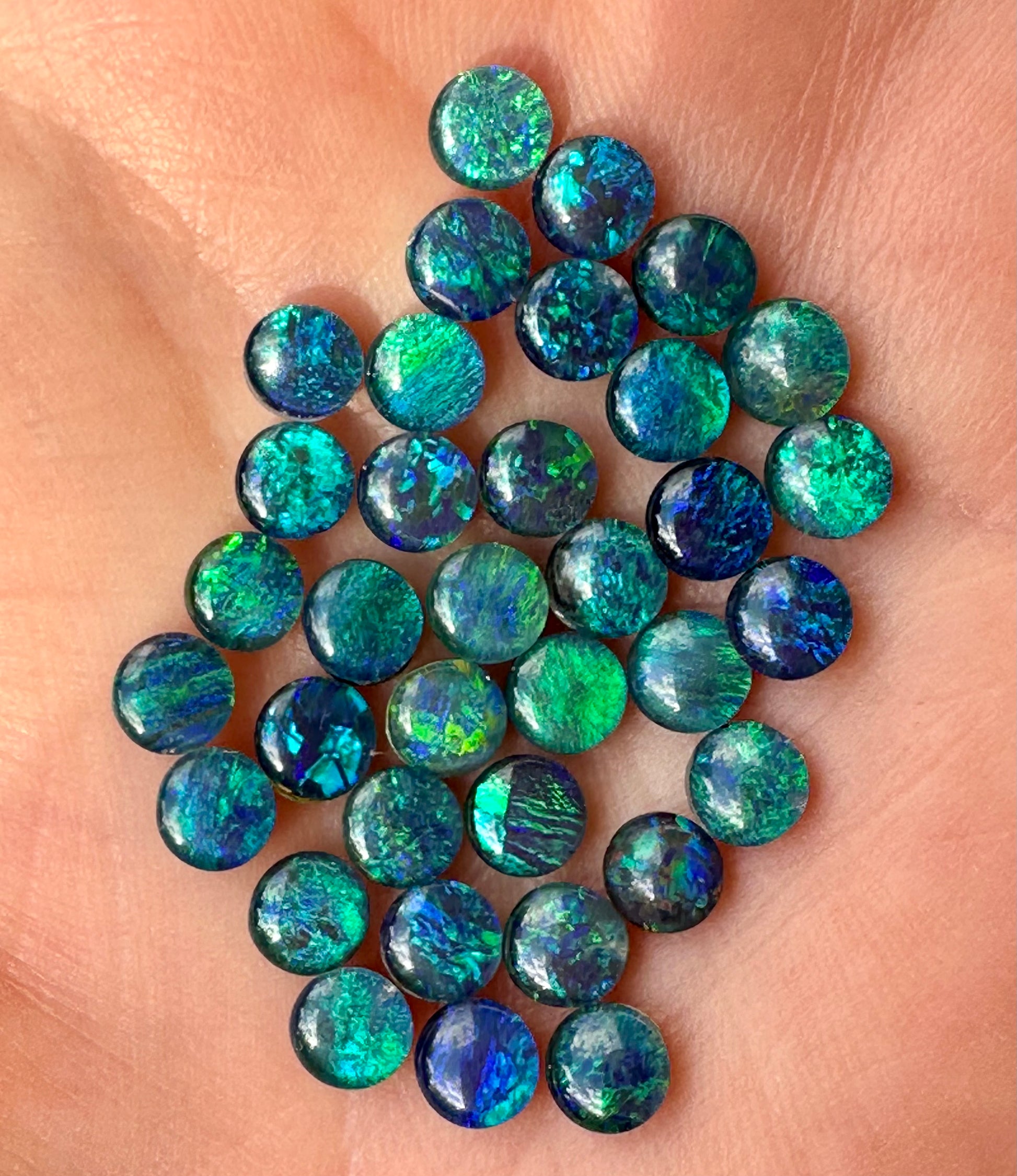 36 Genuine opal triplets 5mm rounds