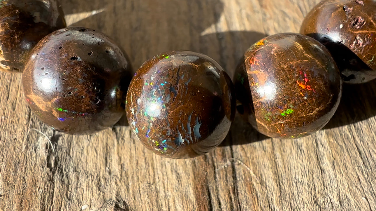 12mm boulder opal bead strand