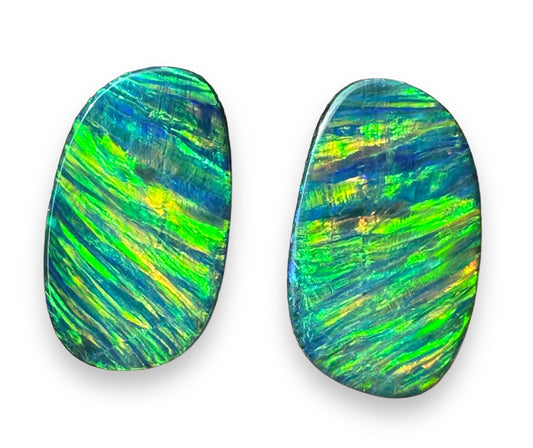 Unique Tiger Stripe Opal Pair For Earrings - Opal Essence Wholesalers 