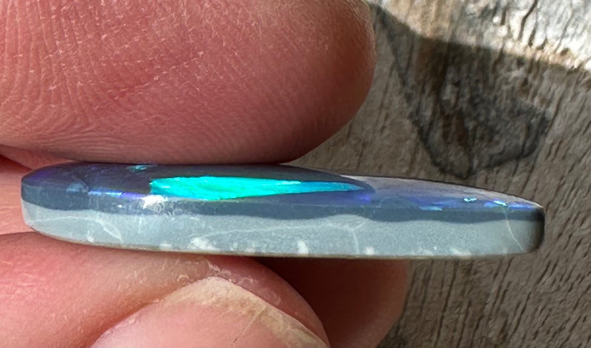 Australian Lightning Ridge Black Pear Shape Solid Opal 13.5 cts.