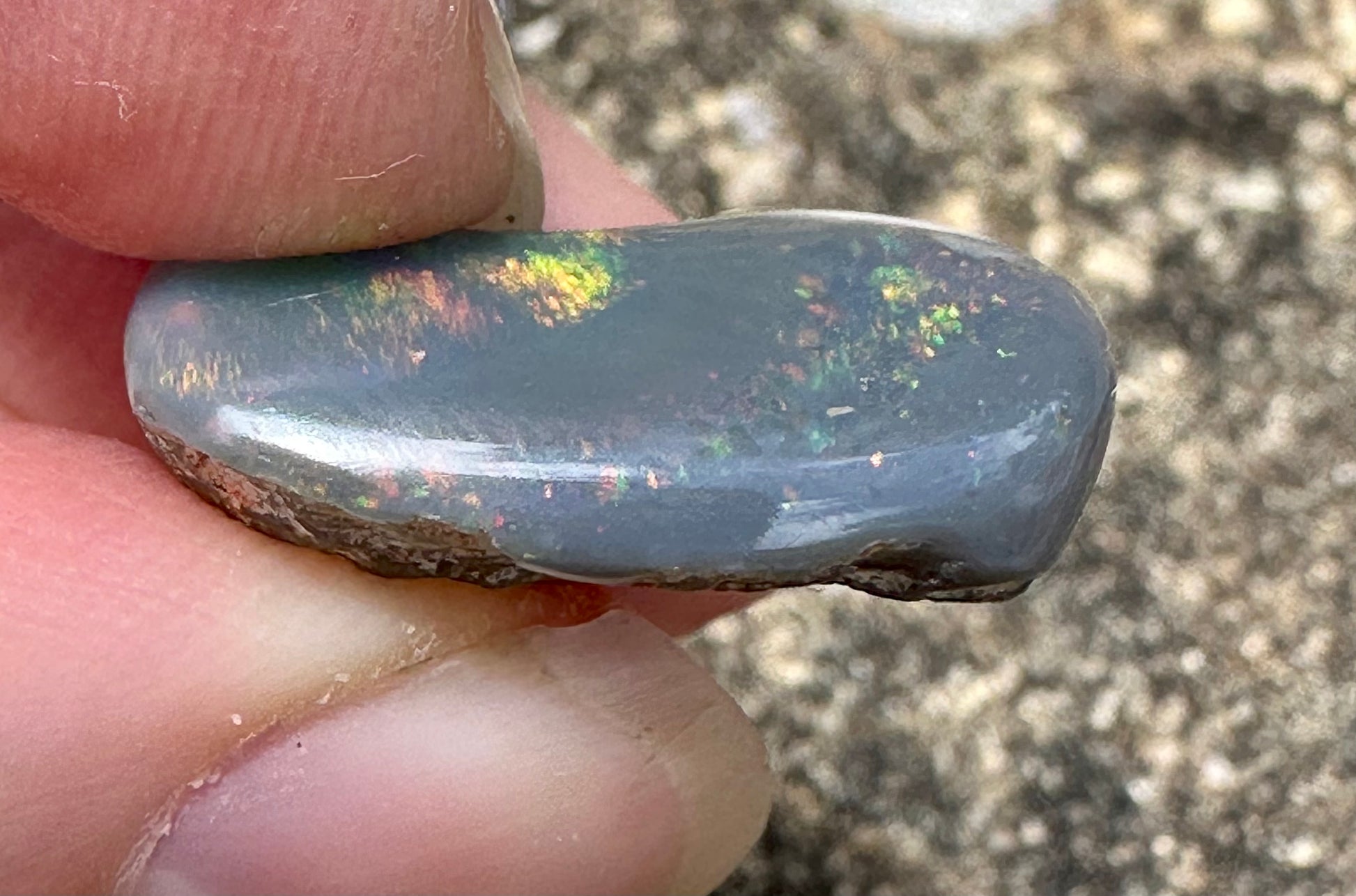Natural Australian Lightning Ridge Black Solid Opal Cut Stone