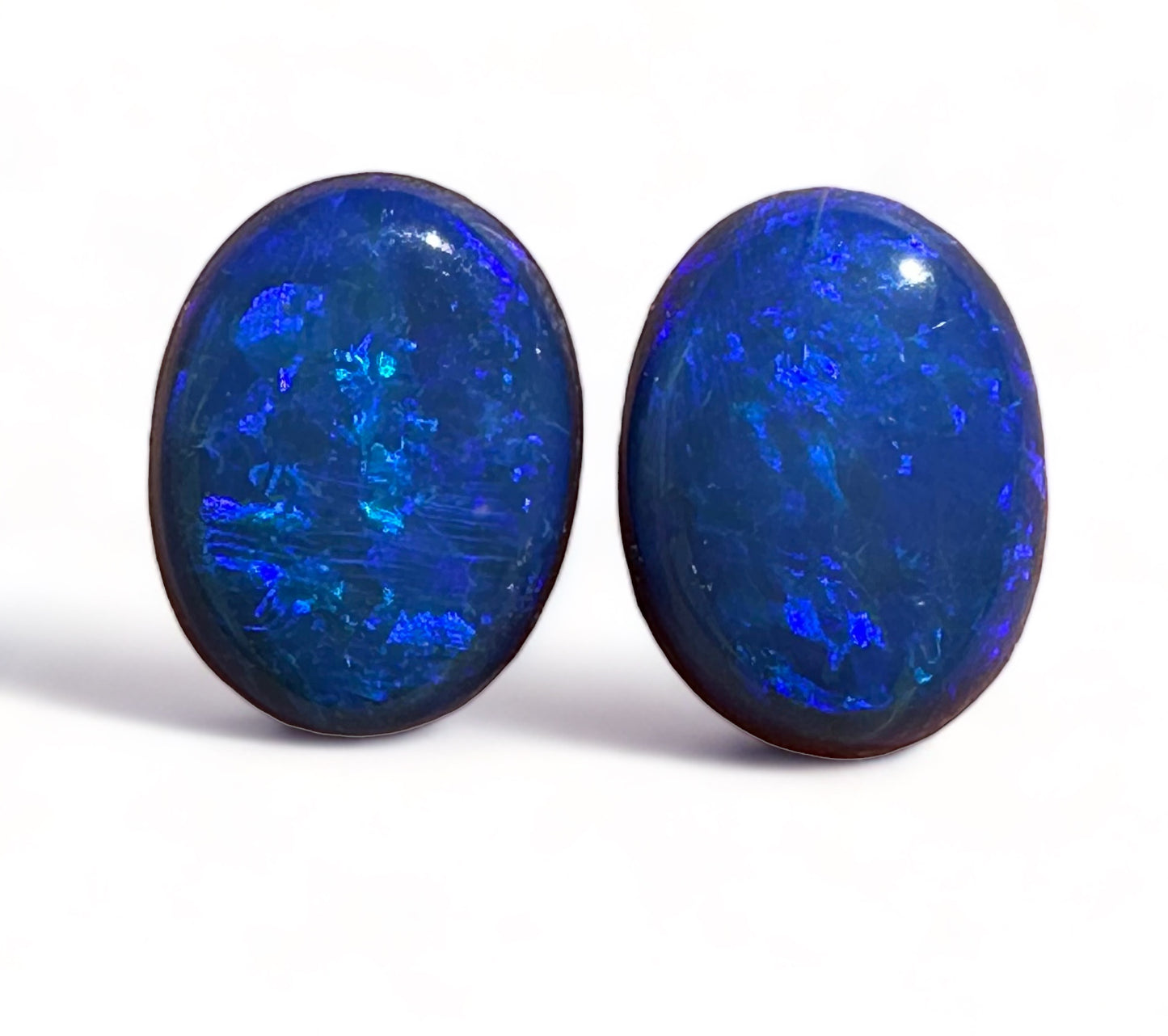 Matching Lightning Ridge Opal Doublet Pair 8x6mm 