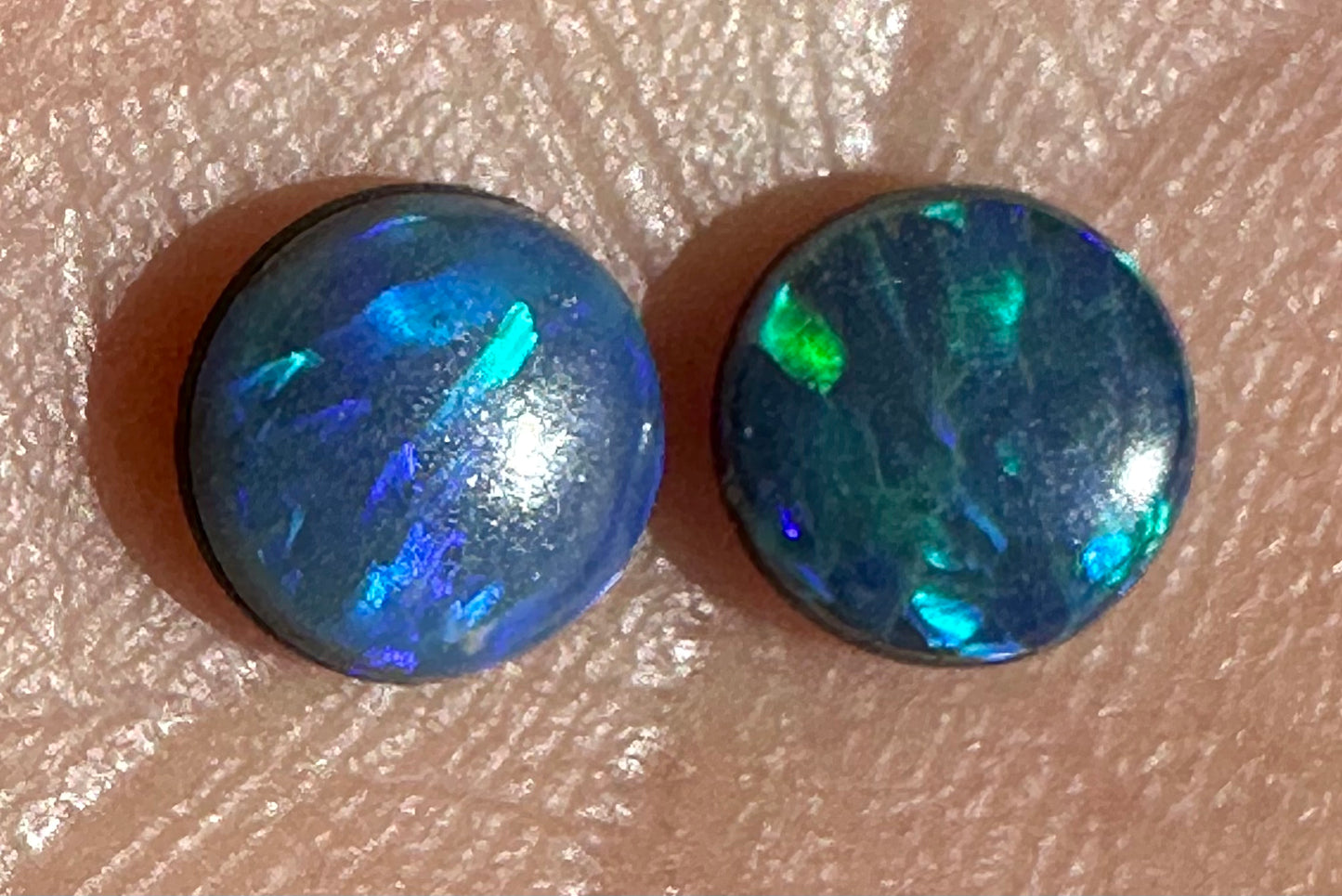 Lightning Ridge Matching Pair Opal Doublets 6mm