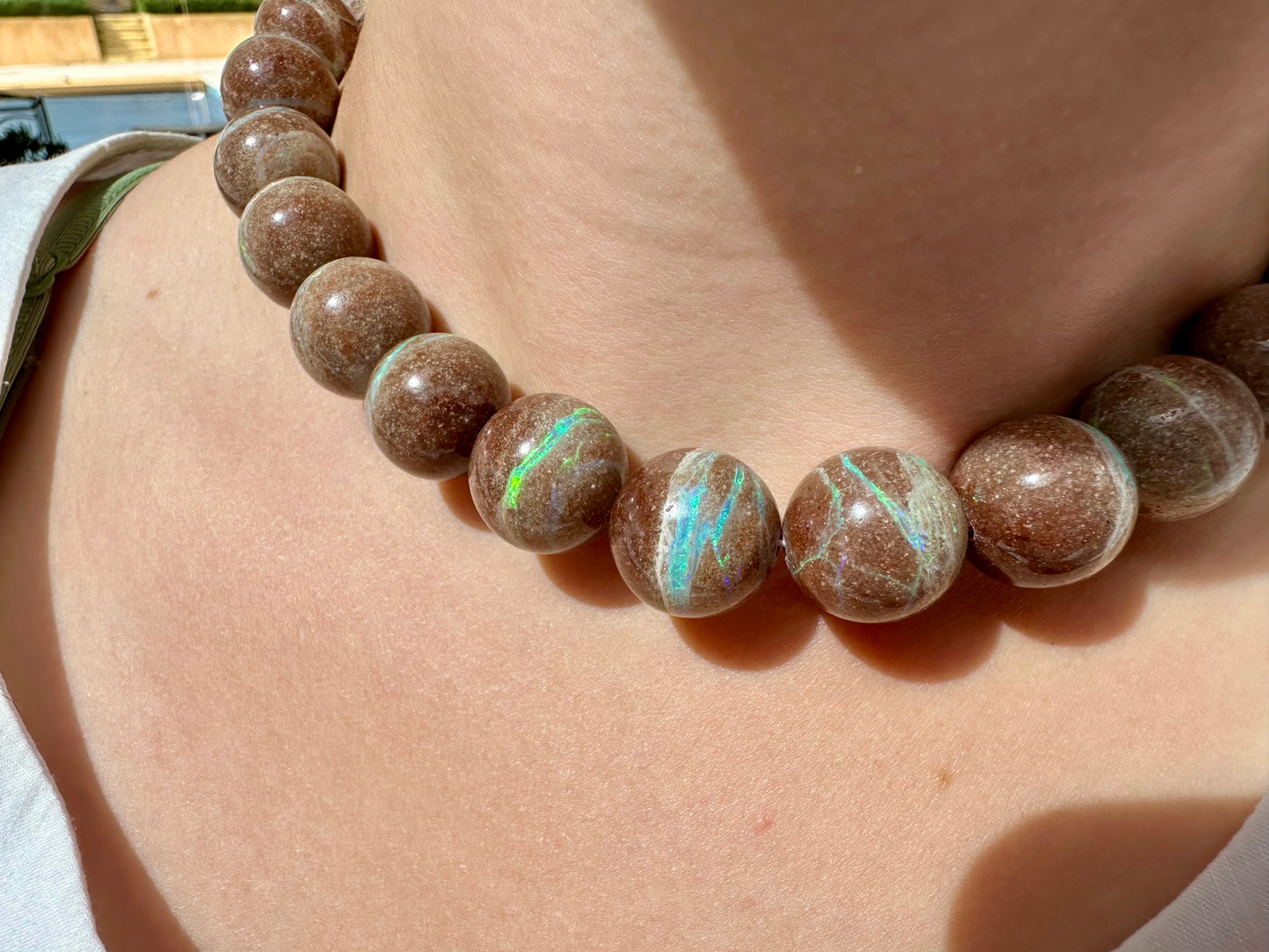 Natural Australian Opal Large Beads 15 - 17mm rounds