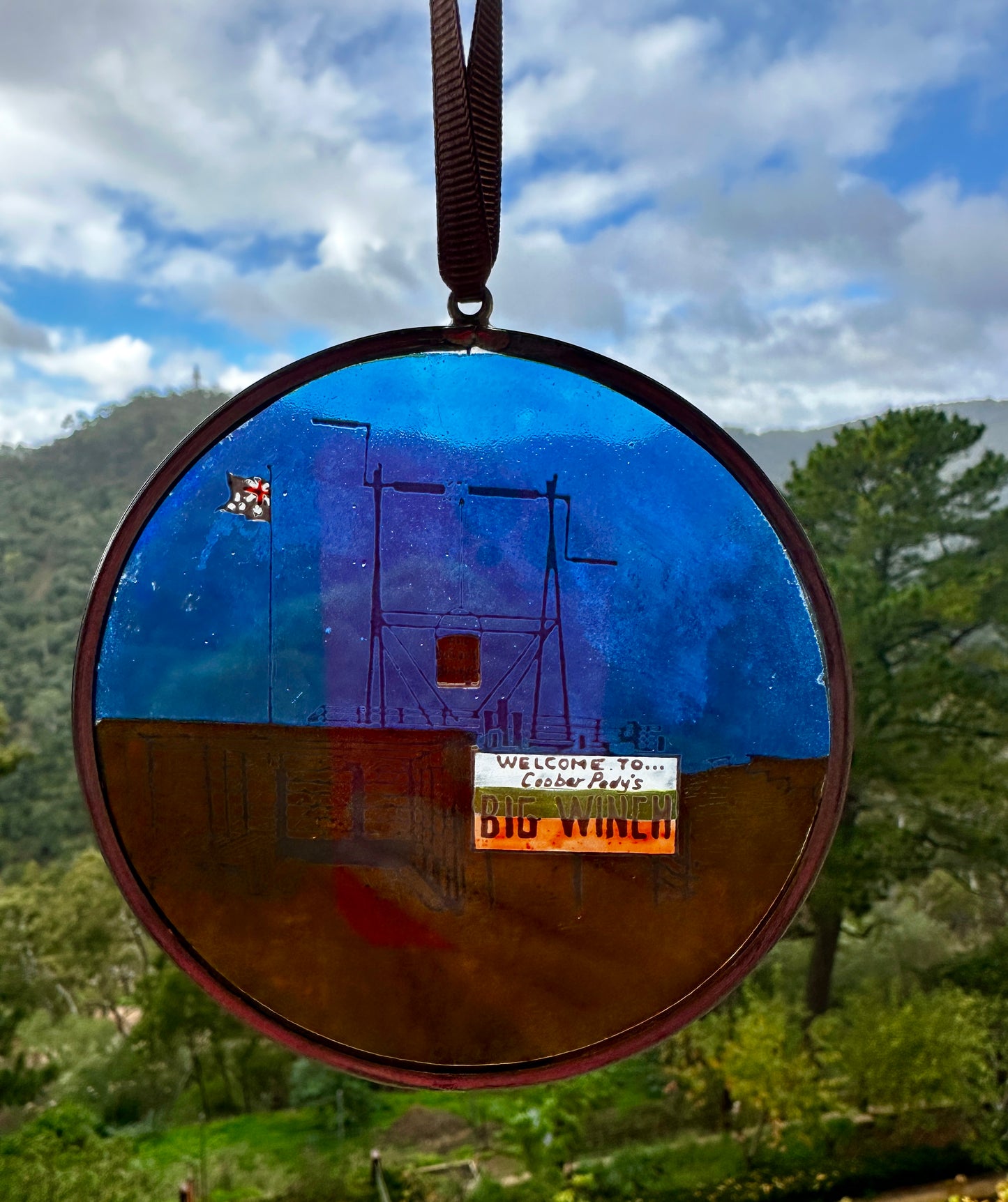 Coober Pedy Big Winch Suncatcher — Stained Glass