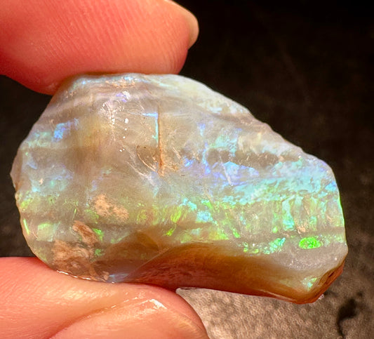 Lambina Rough Opal 9.29 grams - Grey Base Multi-Colour South Australia