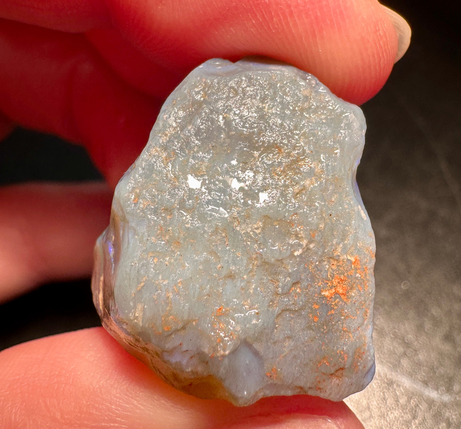 Opal Essence Australian Lambina Rough Grey Base opal multicolored Unset 