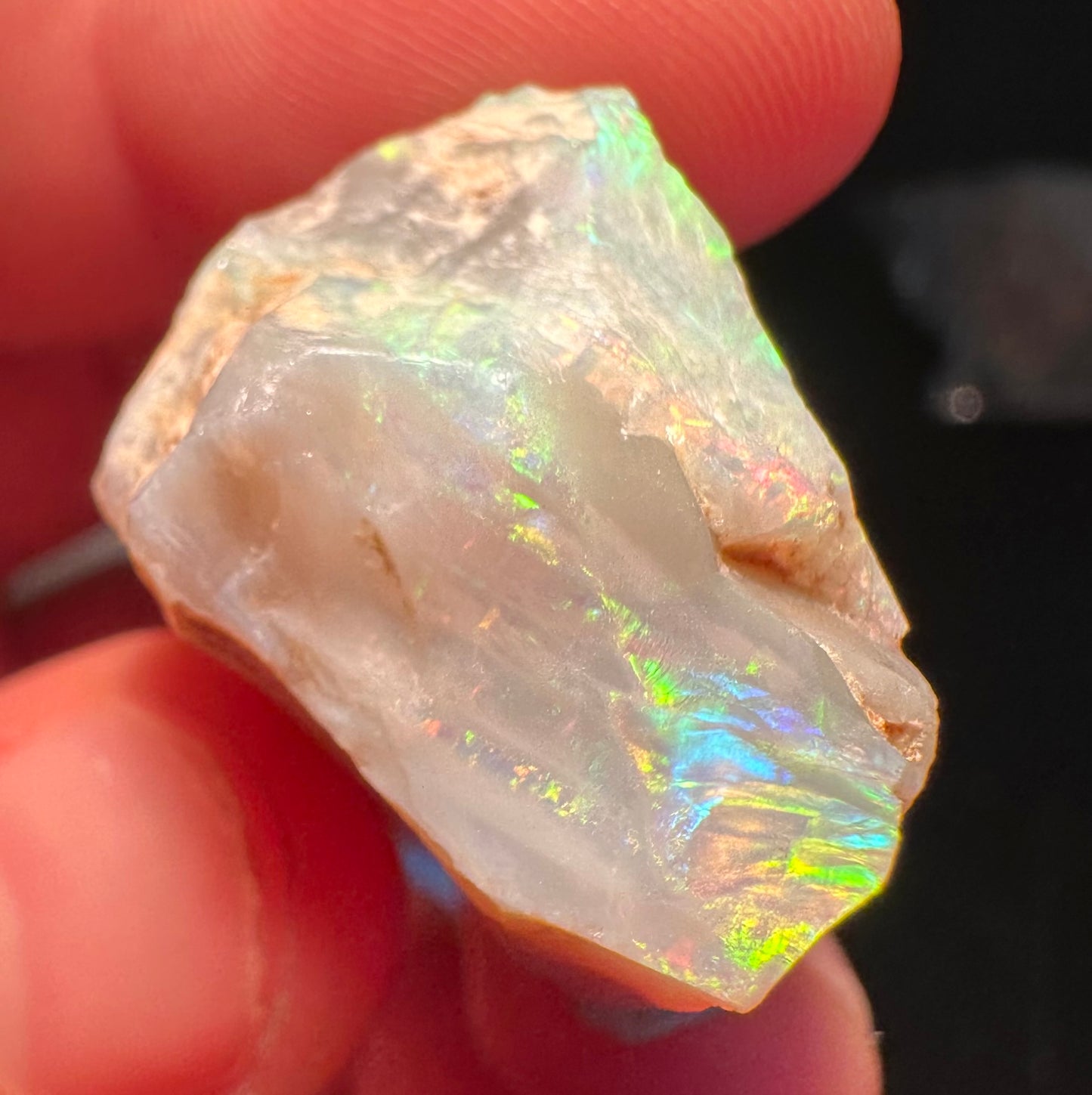 Opal Essence Australian Lambina Rough Grey Base opal multicolored Unset 