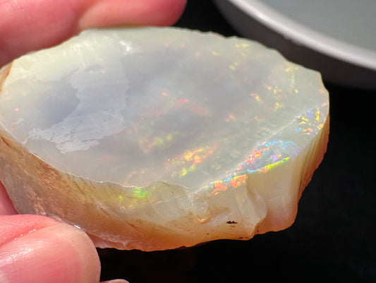Opal Essence Australian Lambina Rough Grey Base opal multicolored Unset 
