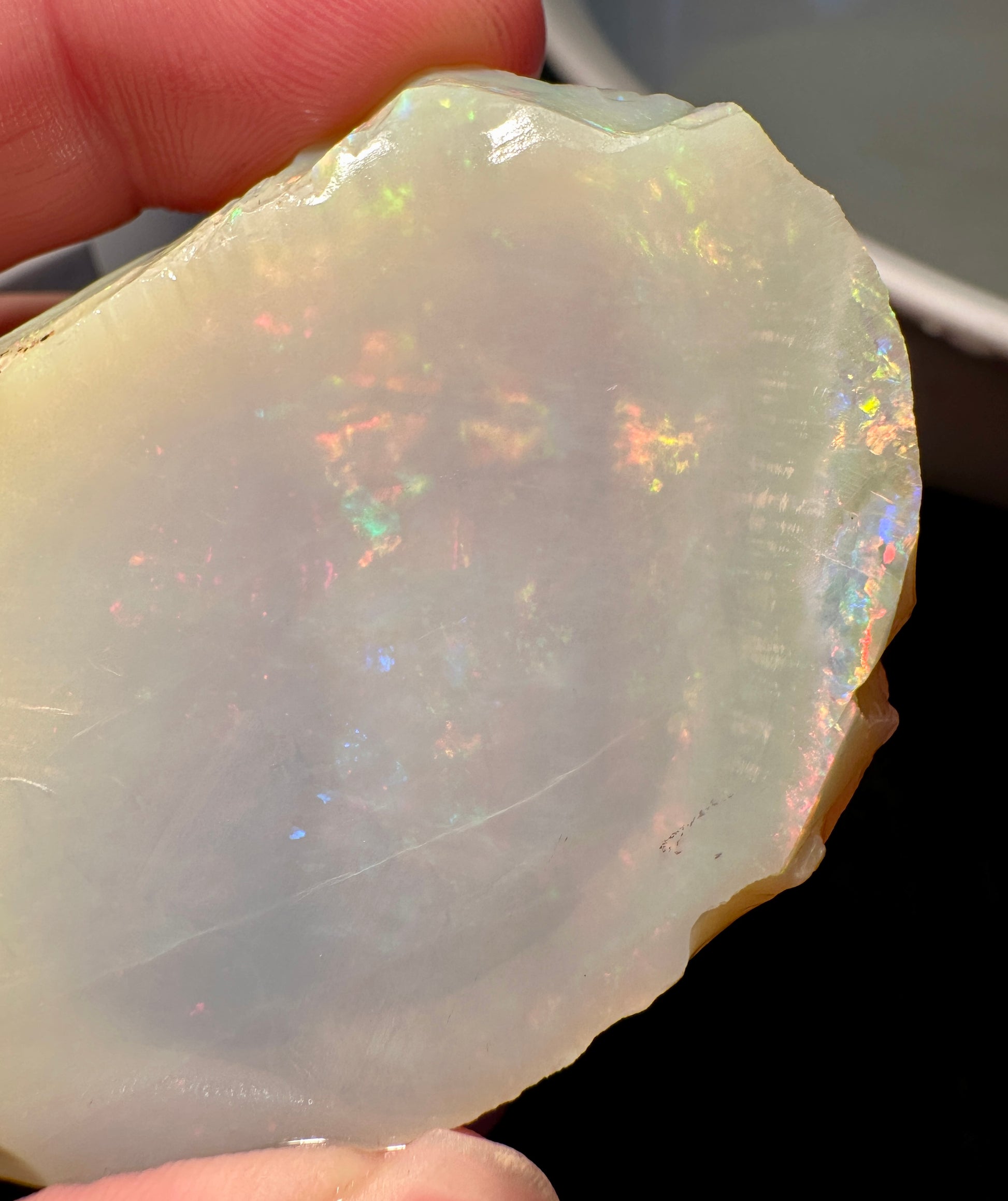 Opal Essence Australian Lambina Rough Grey Base opal multicolored Unset 