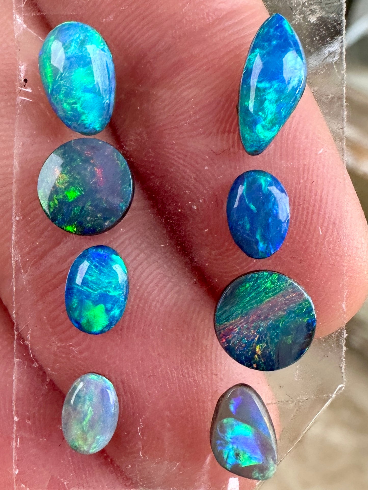 Opal Essence Opal Doublets Blue Green Matching sets 