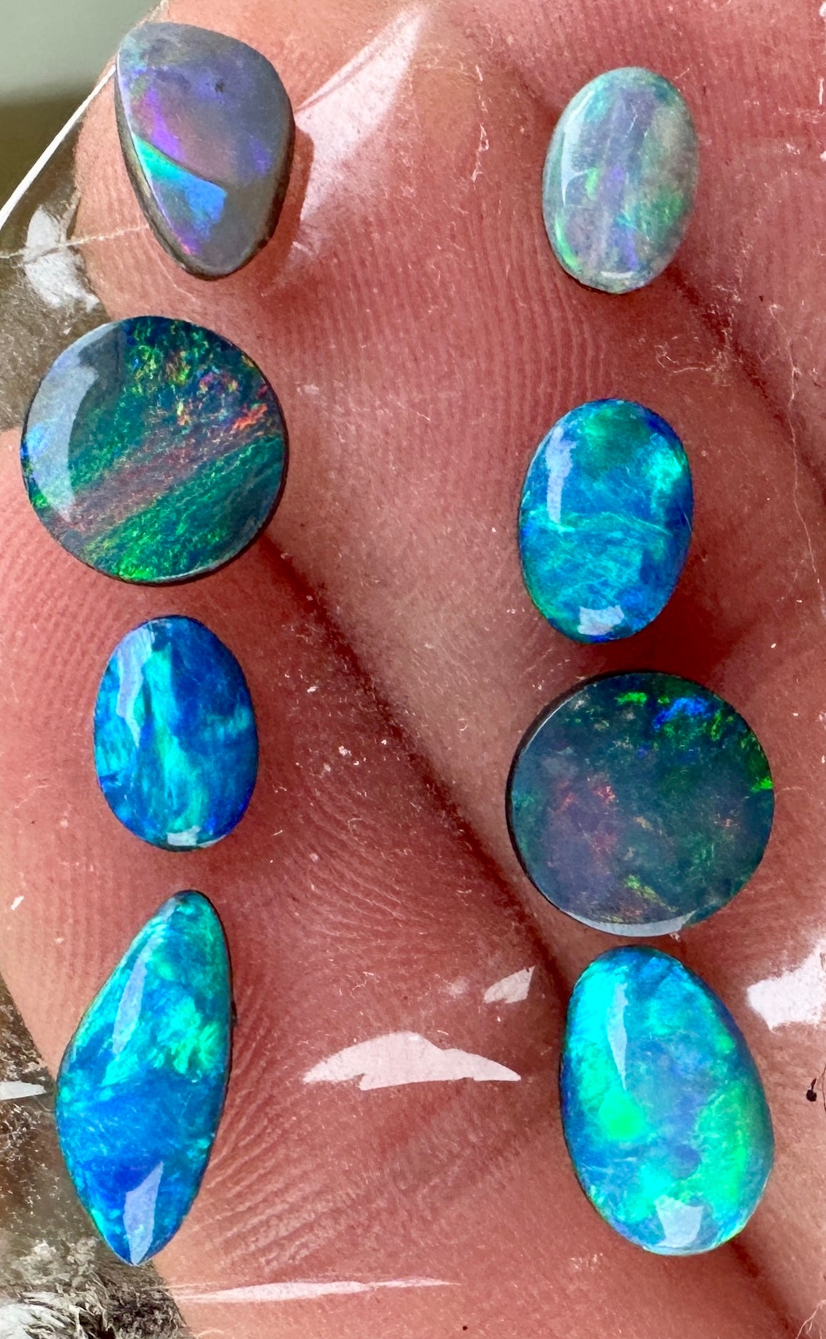 Opal Essence Opal Doublets Blue Green Matching sets 