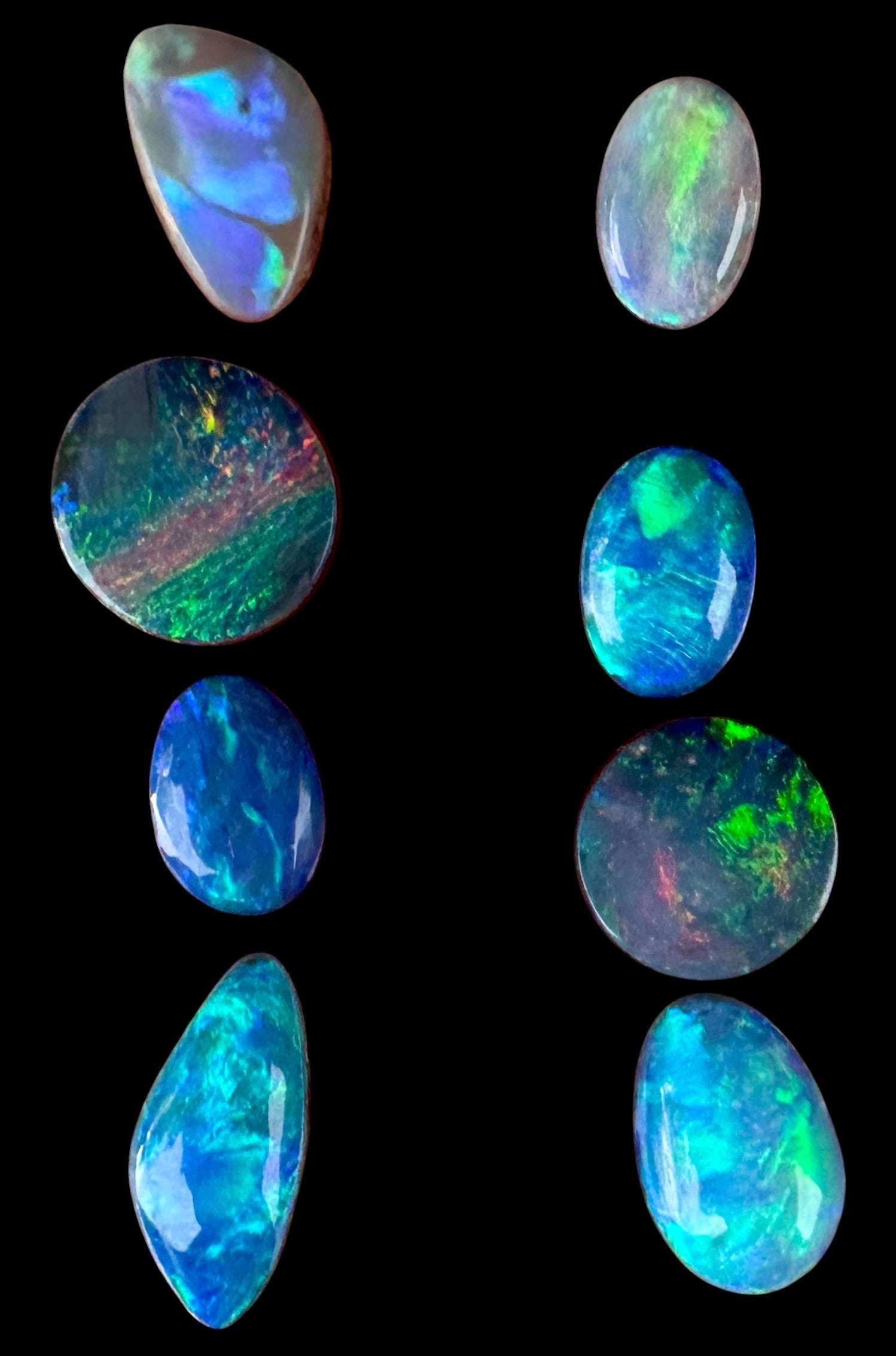 Opal Essence Opal Doublets Blue Green Matching sets 