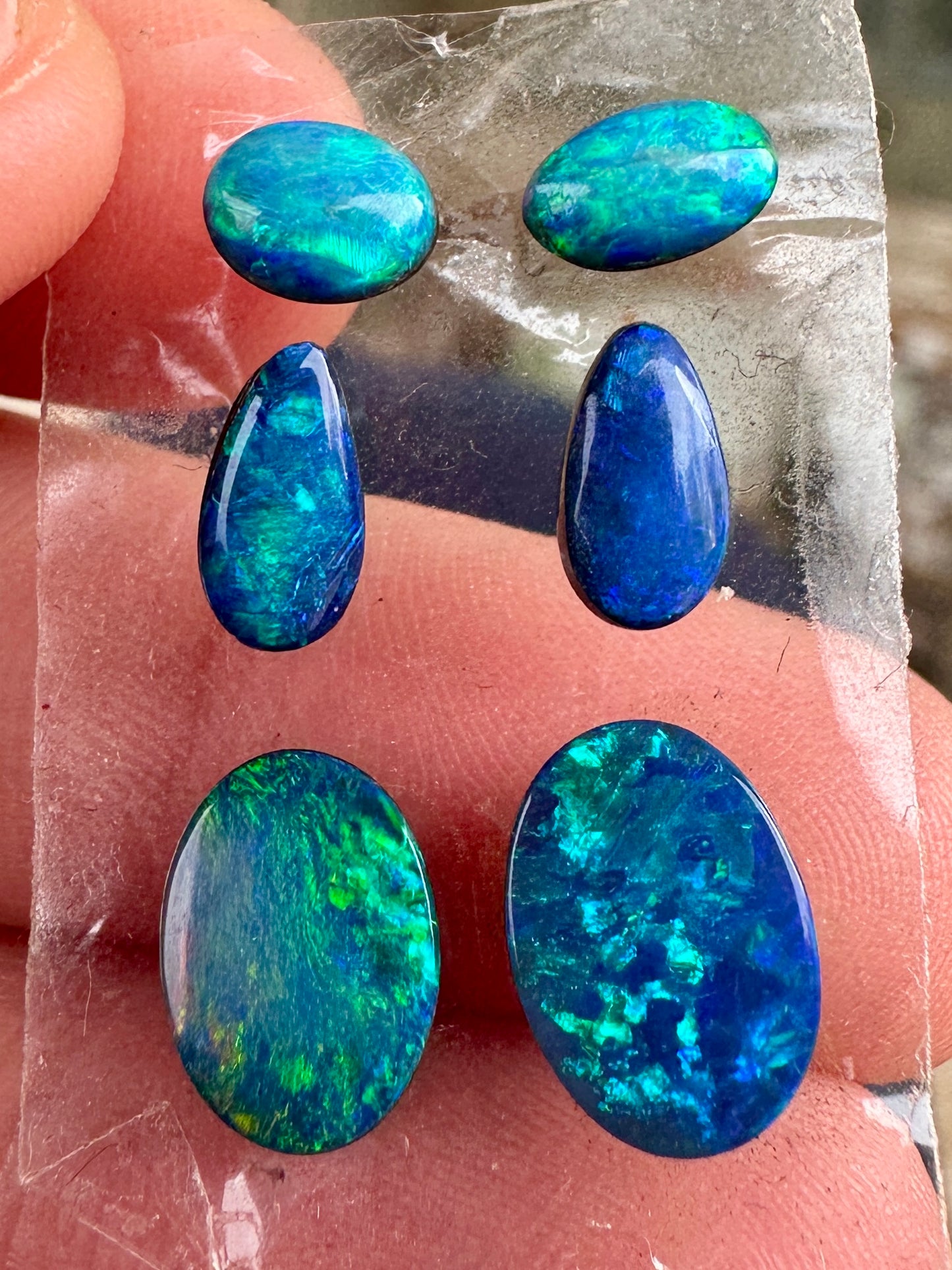 Opal Essence Opal Doublets Blue Green Matching sets 