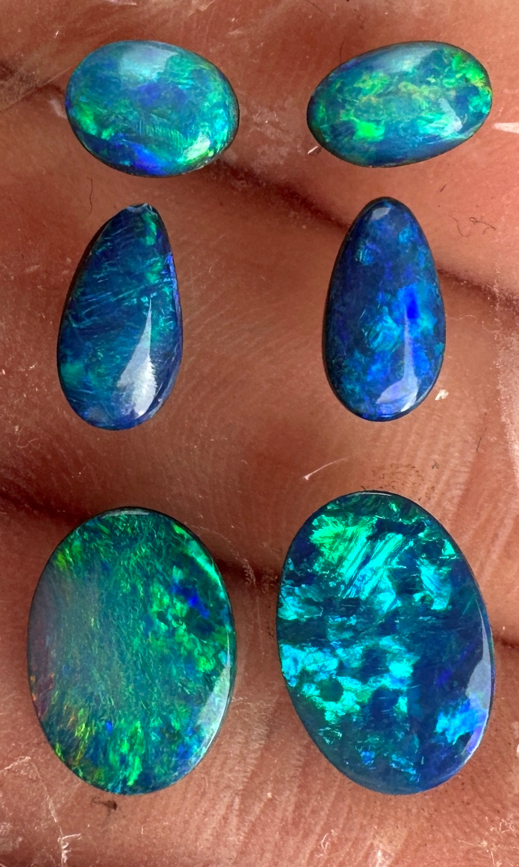 Opal Essence Opal Doublets Blue Green Matching sets 