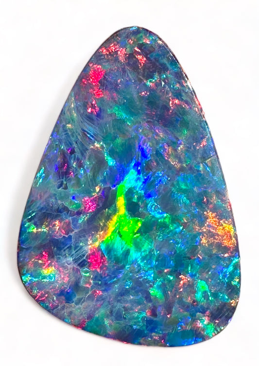 Brilliant large Australian Mintabie opal doublet